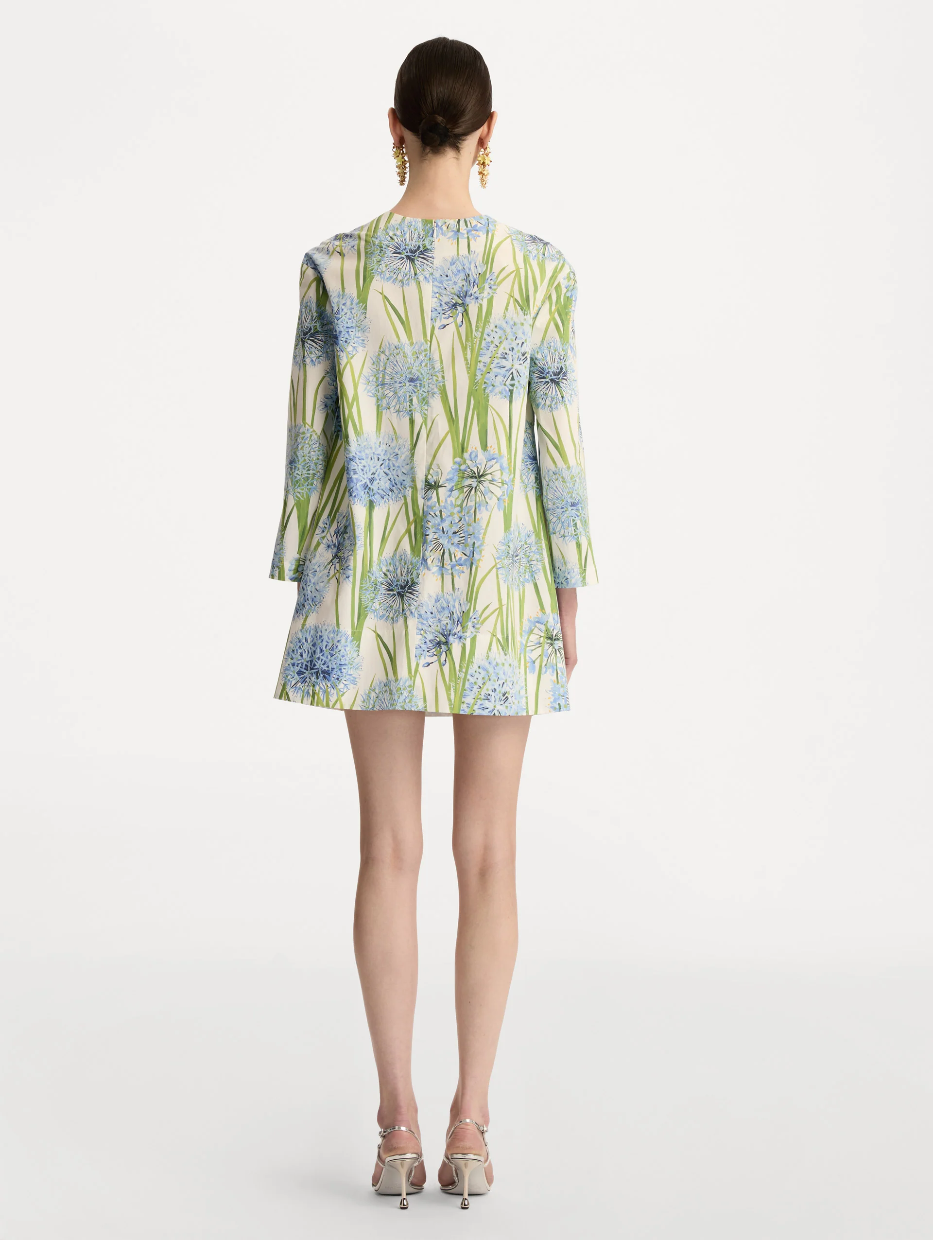 Allium Cotton Poplin Long Sleeve Shift Dress - Image 3