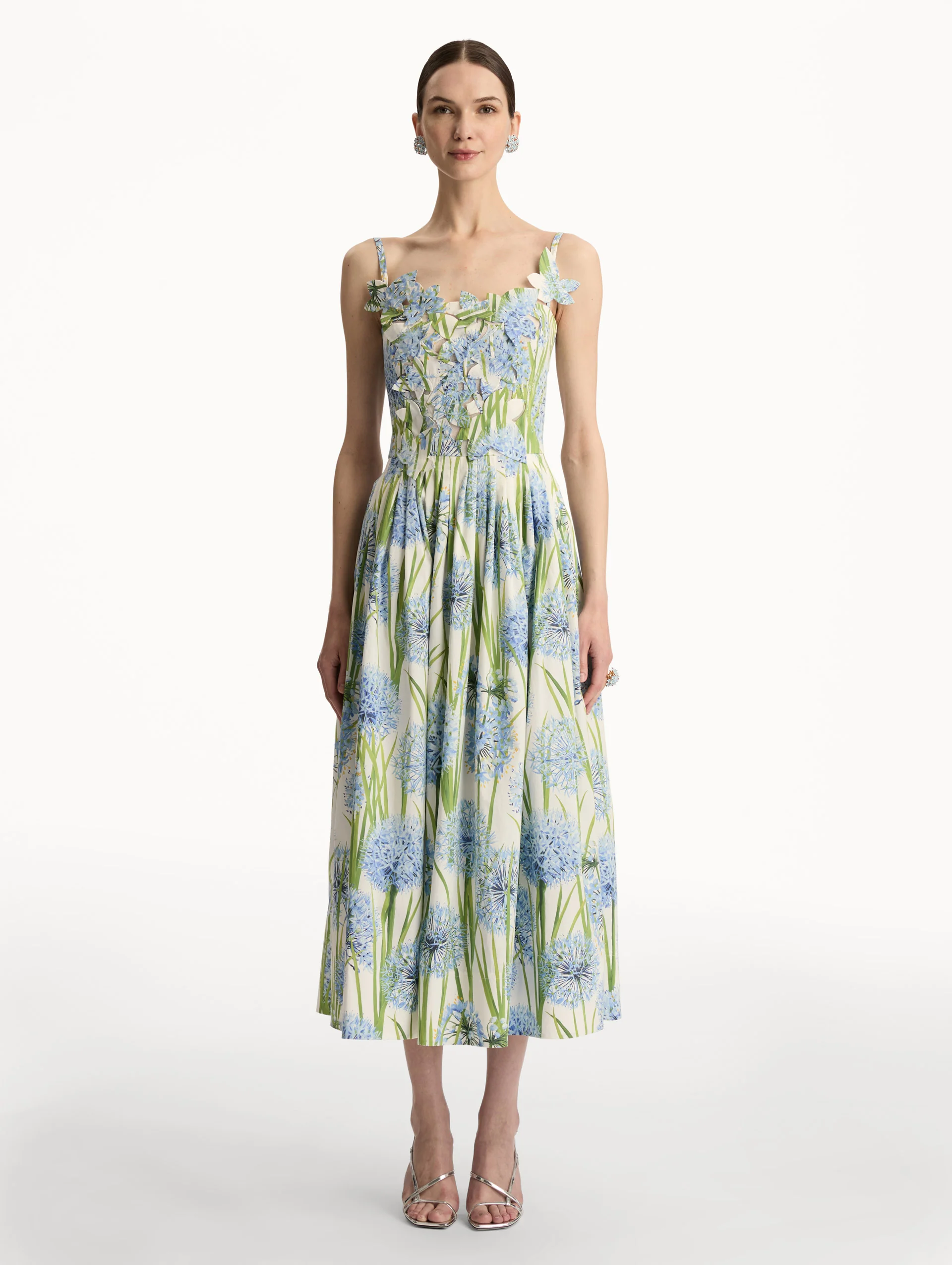 Allium Embroidered Cotton Poplin Dress - Image 2