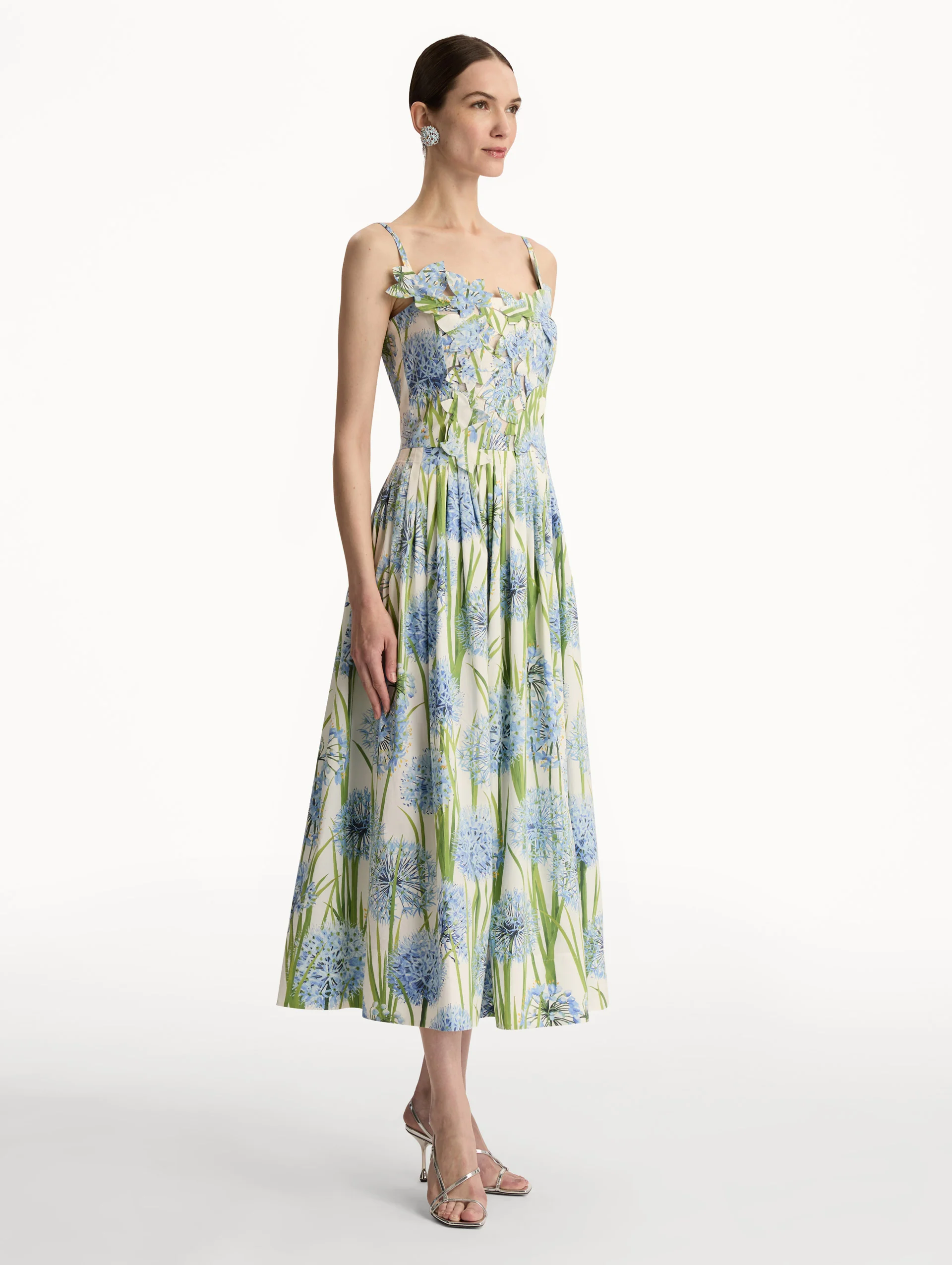 Allium Embroidered Cotton Poplin Dress - Image 4