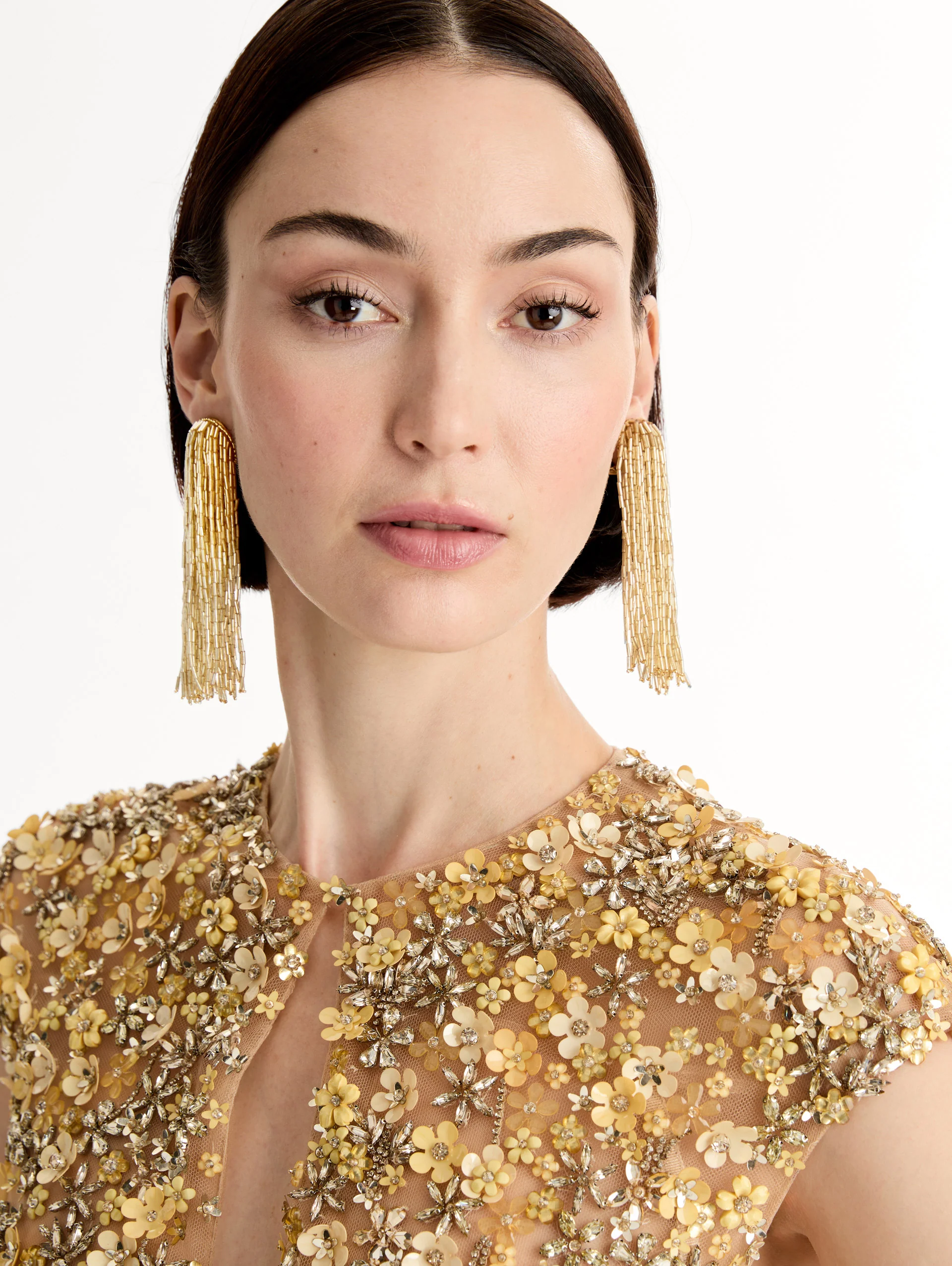Beaded Tassel Drop Clip-On Earrings - Image 2