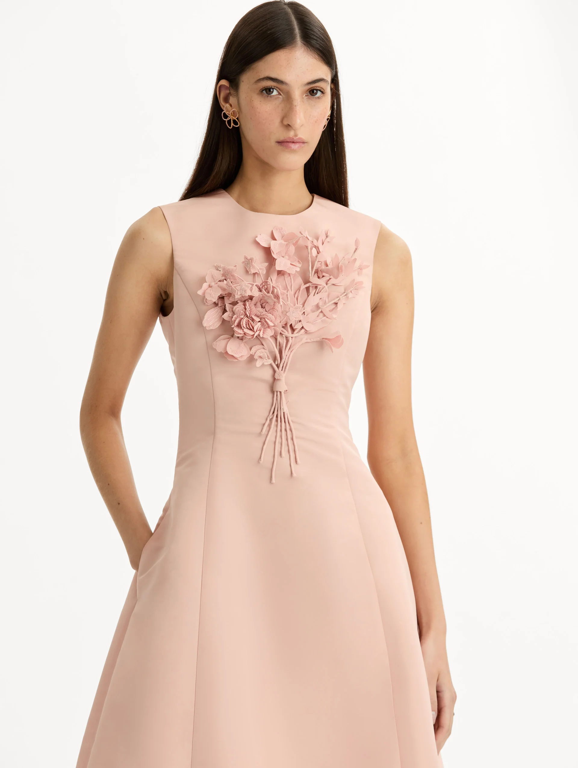 Bouquet Embroidered Cocktail Dress - Image 5