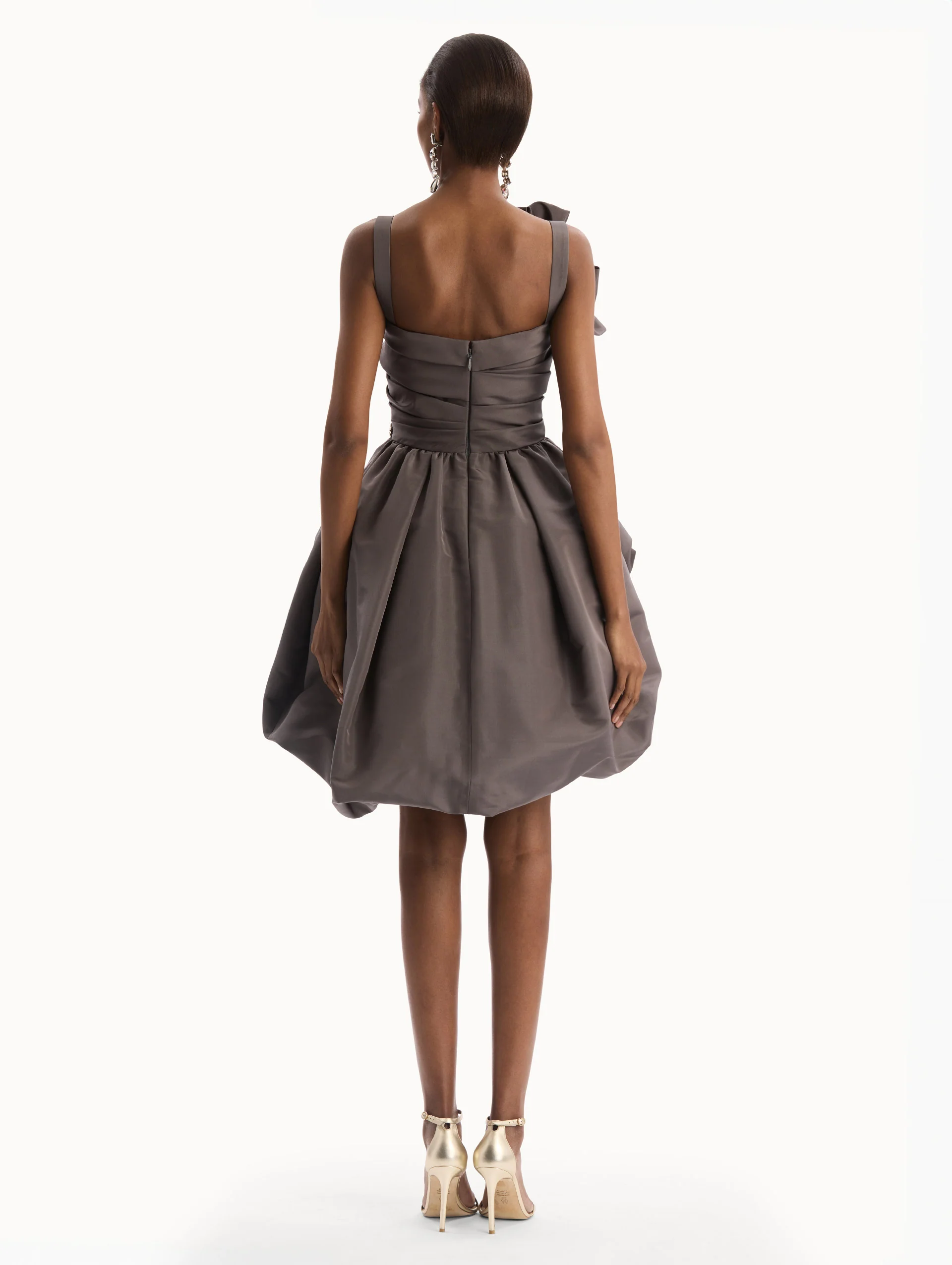 Brooch Embroidered Cocktail Sleeveless Dress - Image 3