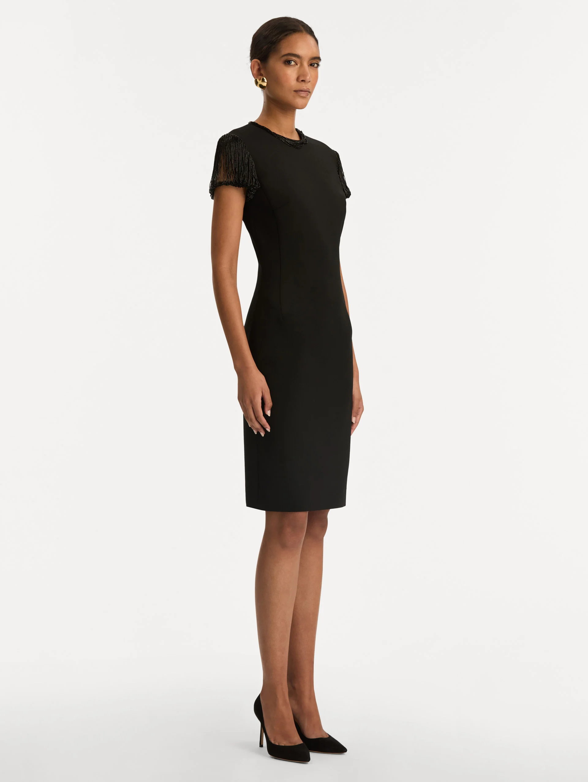 Bugle Bead Embroidered Cocktail Dress - Image 4