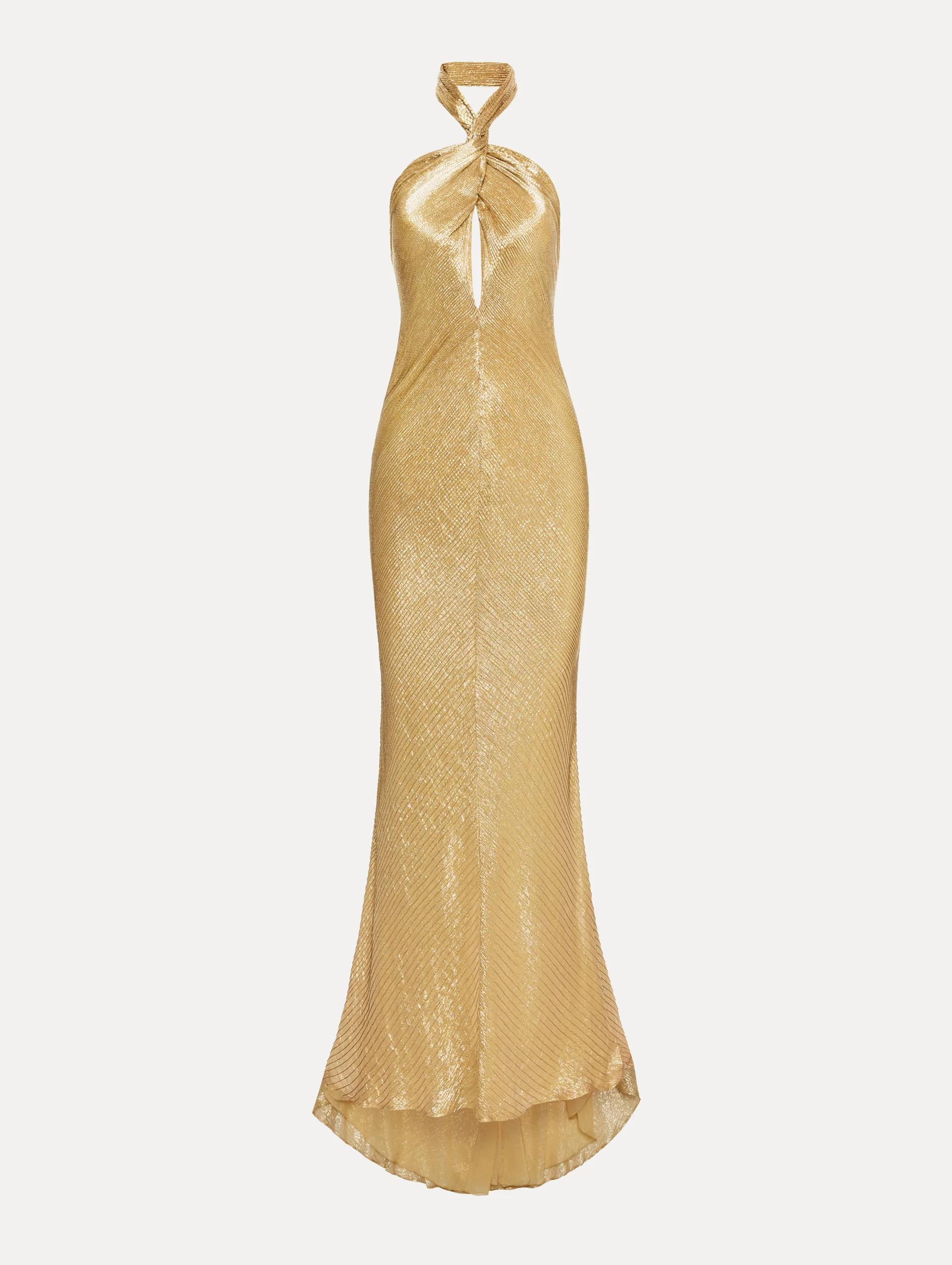 Bugle Bead Lamé Gown