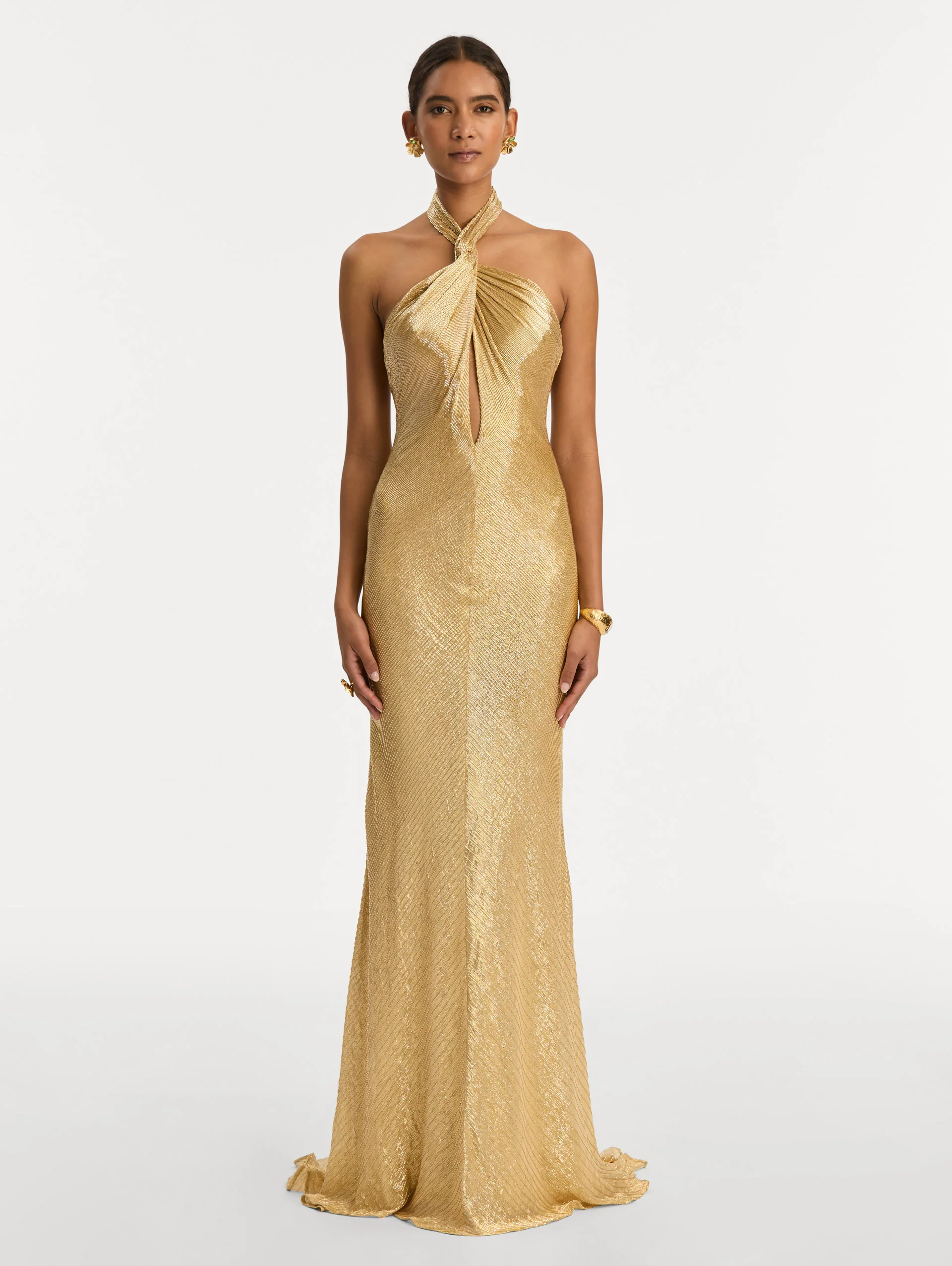 Bugle Bead Lamé Gown - Image 2