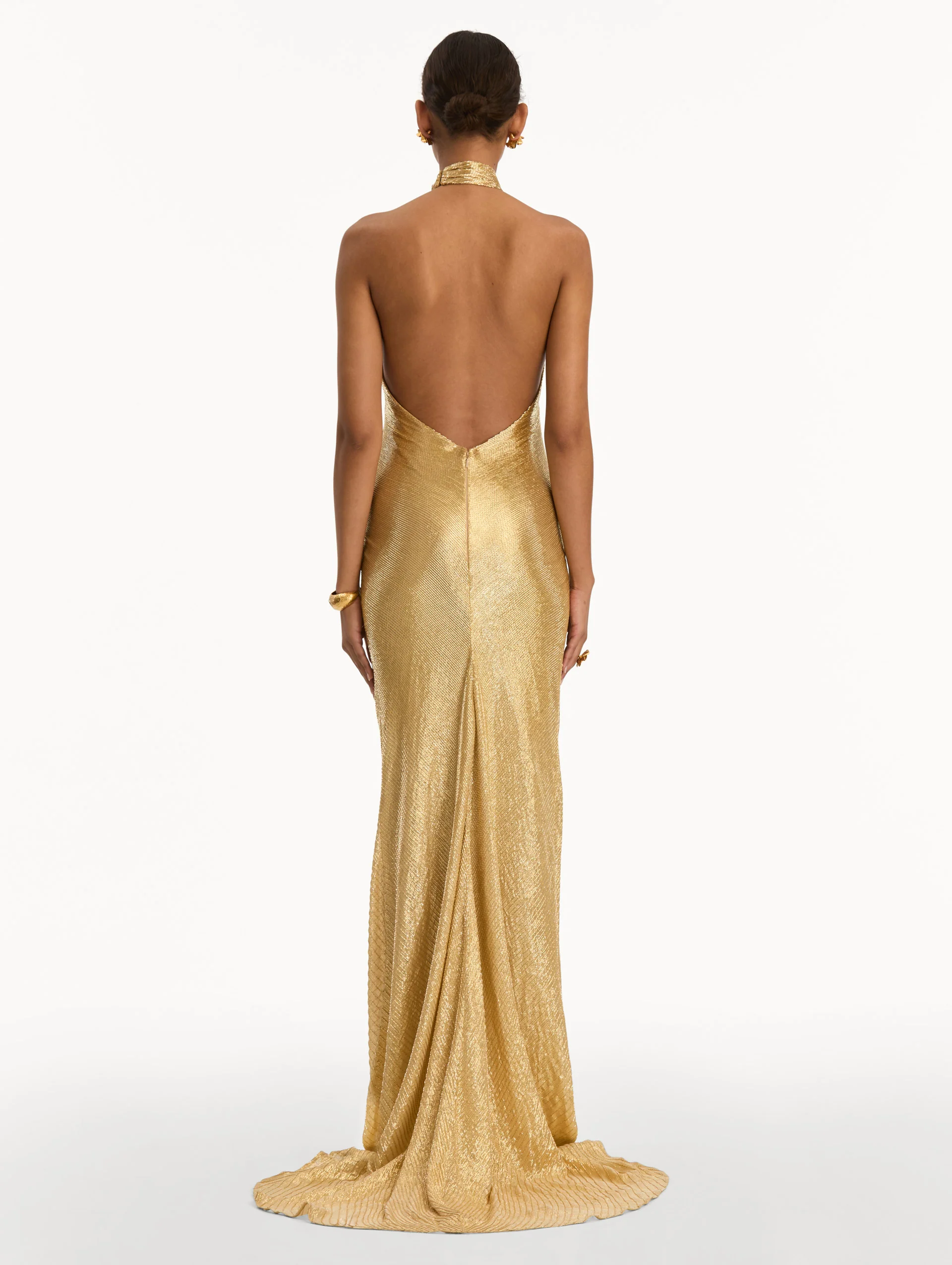Bugle Bead Lamé Gown - Image 3