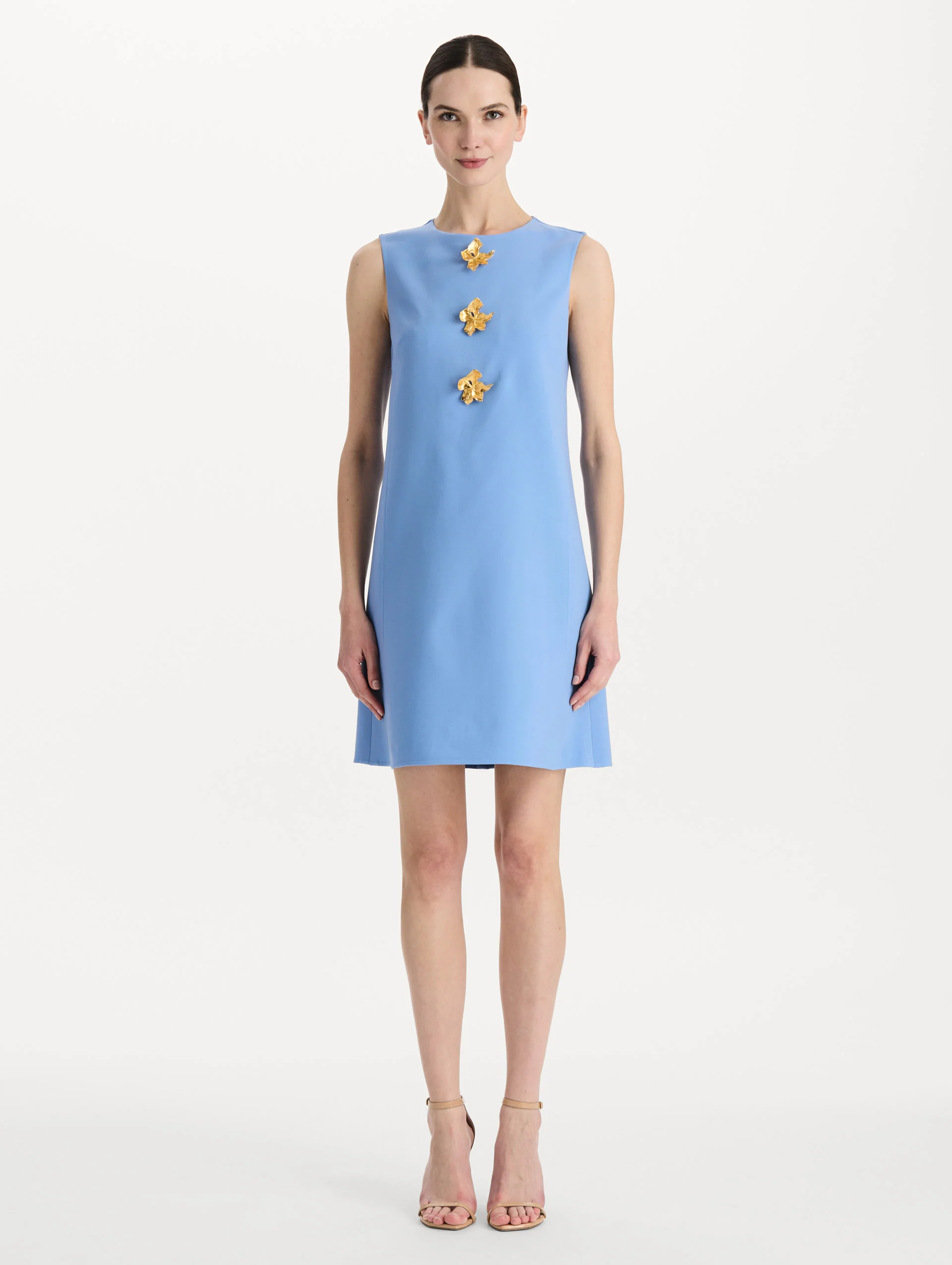 Button-Detail Wool Shift Dress - Image 2