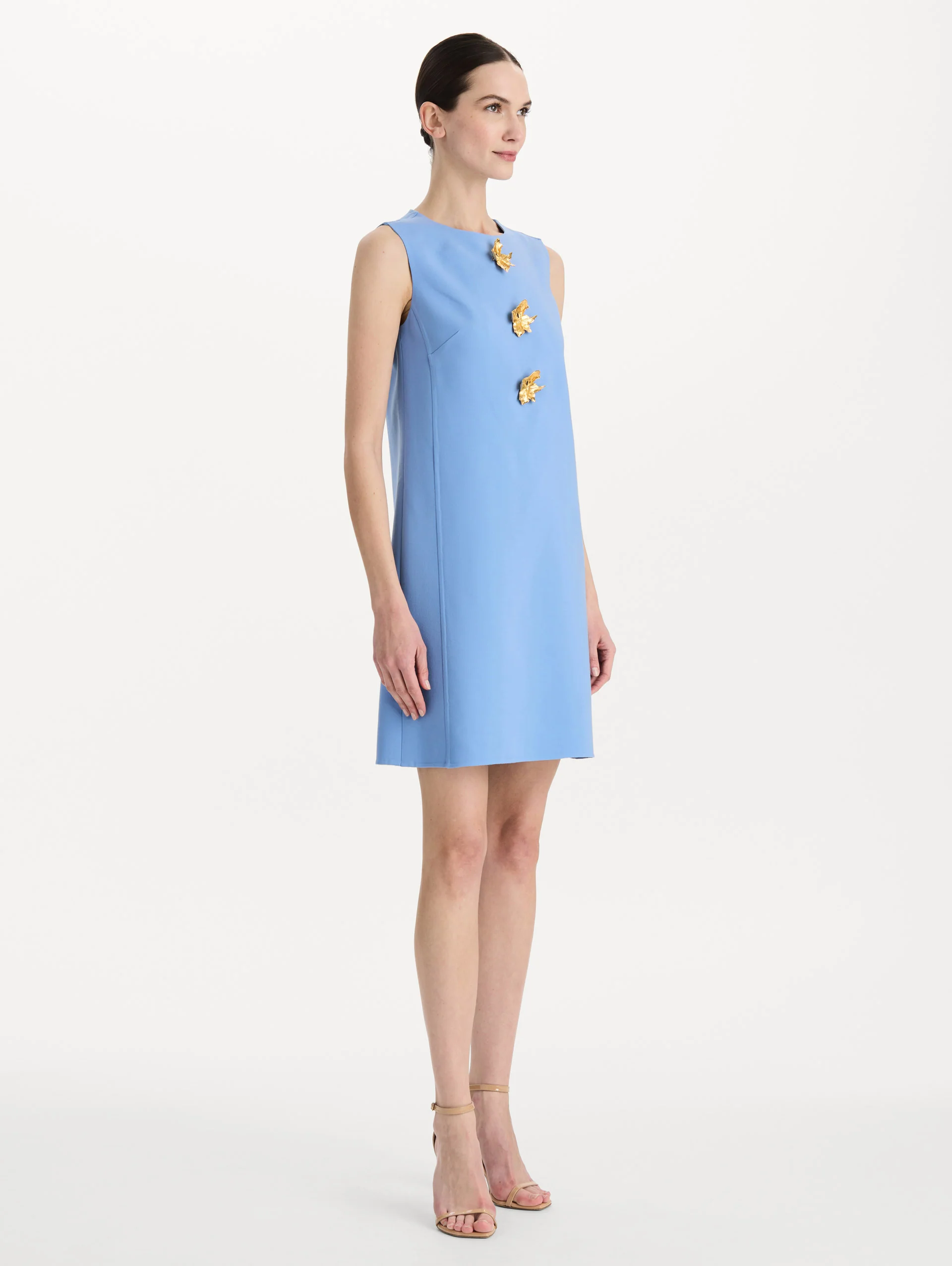 Button-Detail Wool Shift Dress - Image 4