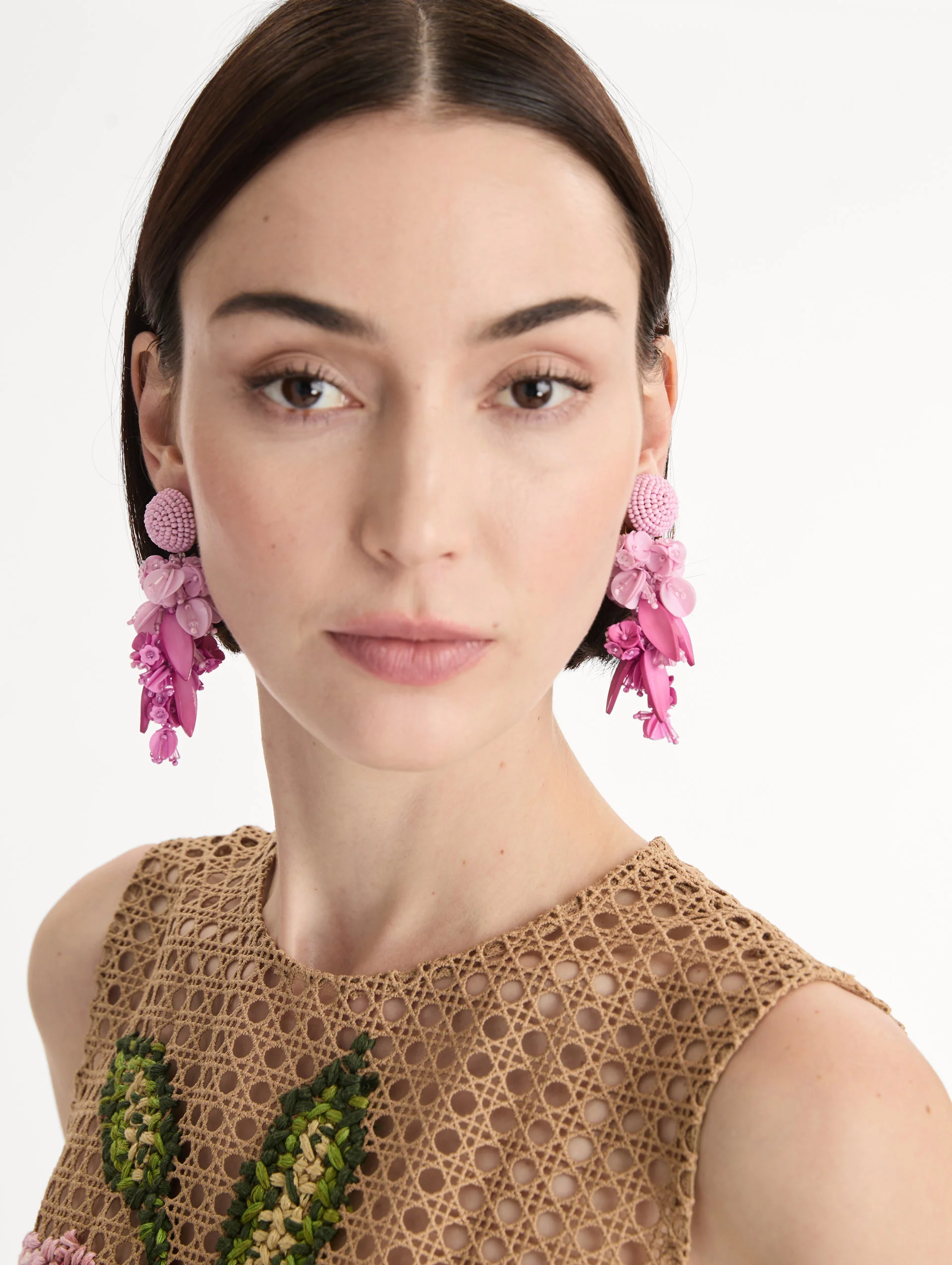 Cascading Petal Drop Clip-On Earrings - Image 2