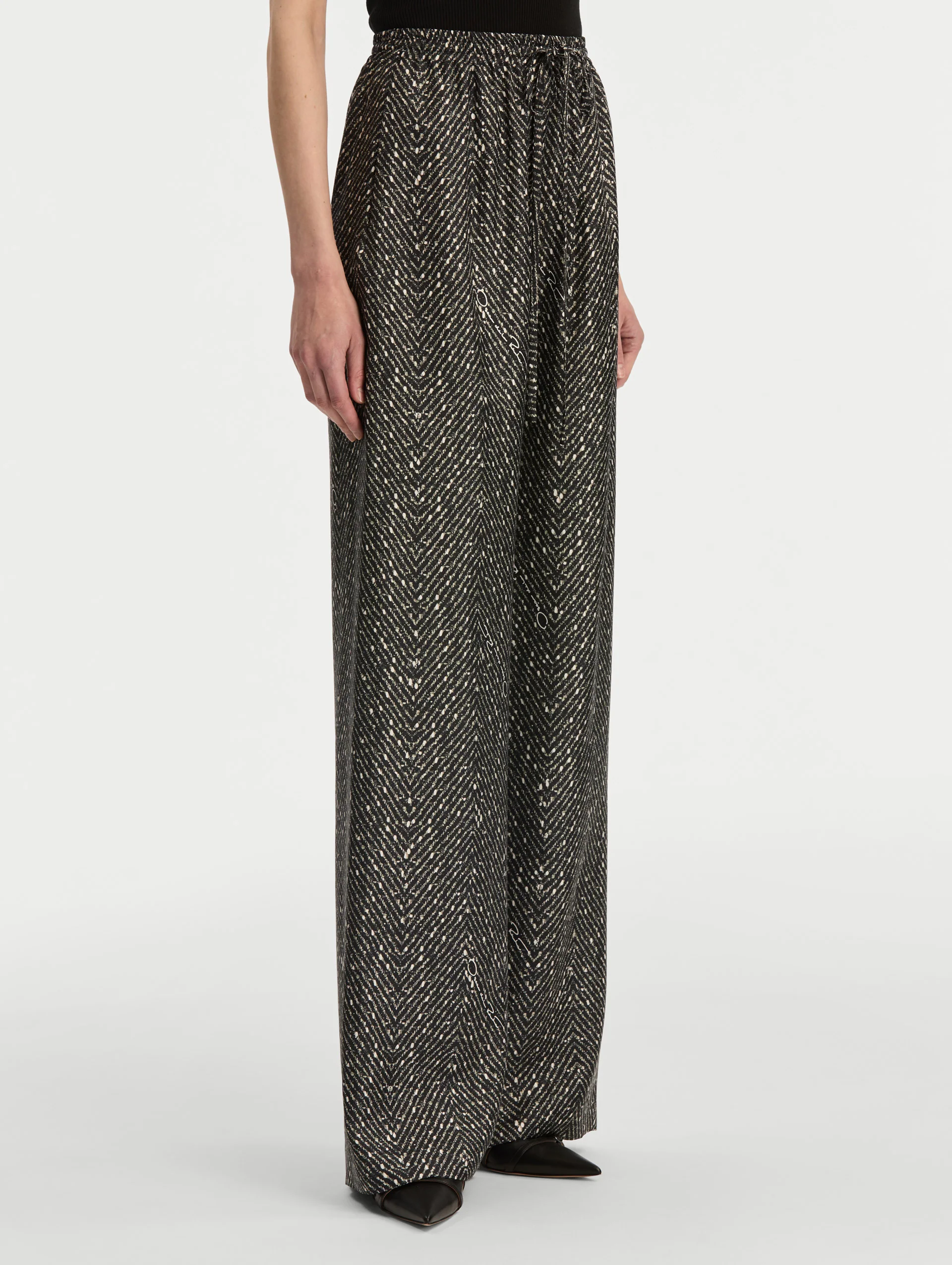 Chevron Silk Twill Drawstring Pant - Image 4