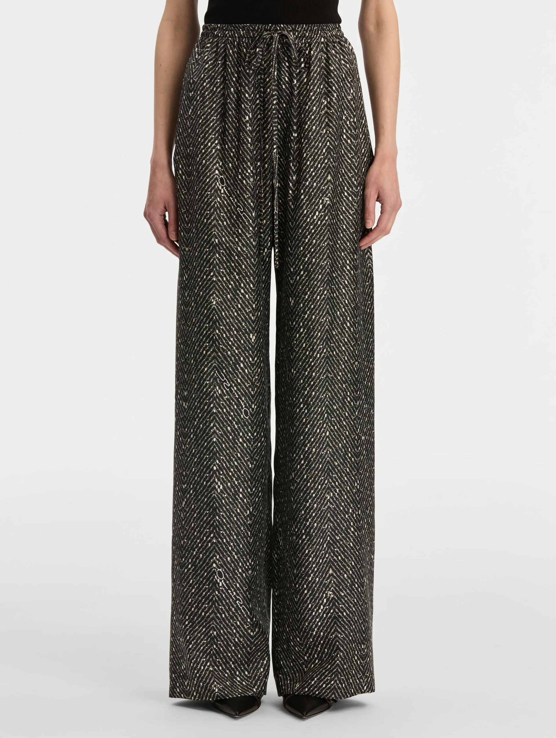 Chevron Silk Twill Drawstring Pant - Image 5