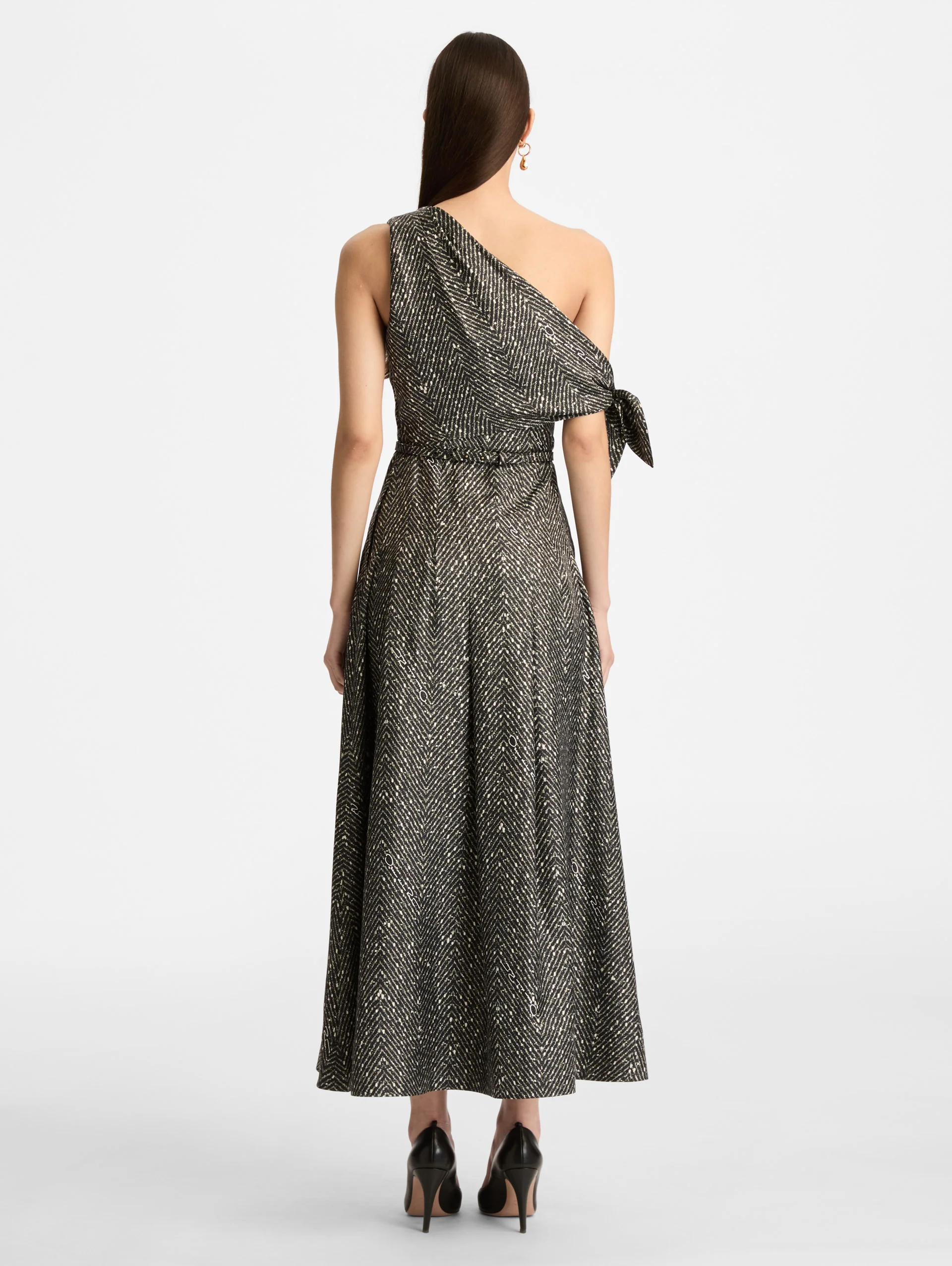 Chevron Silk Twill Dress - Image 3