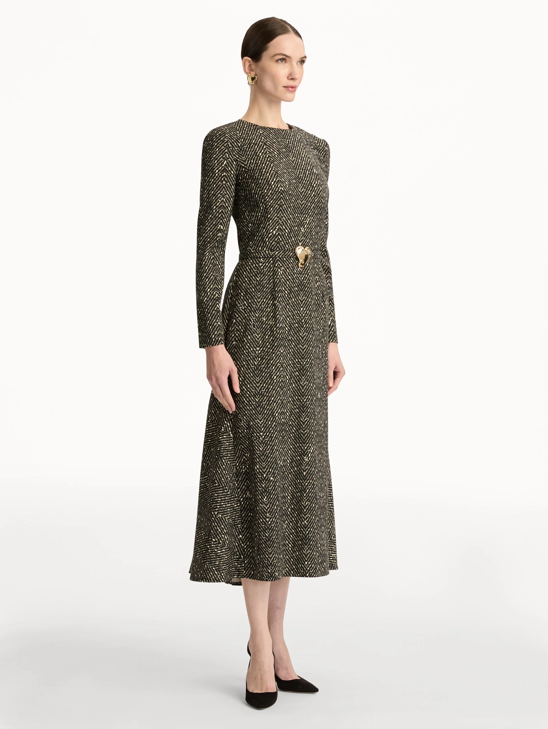 Chevron Wool Dress - Image 4