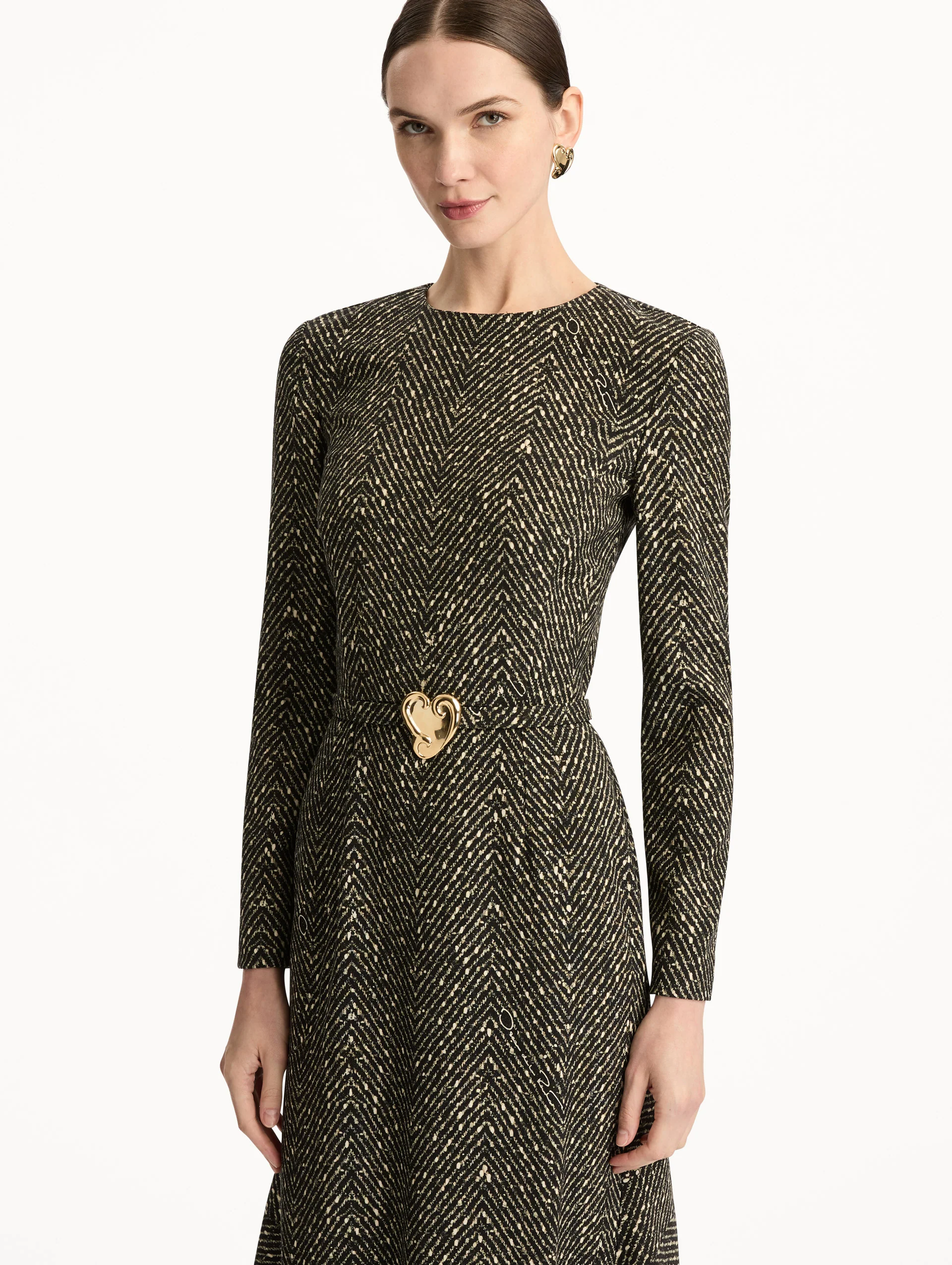 Chevron Wool Dress - Image 5