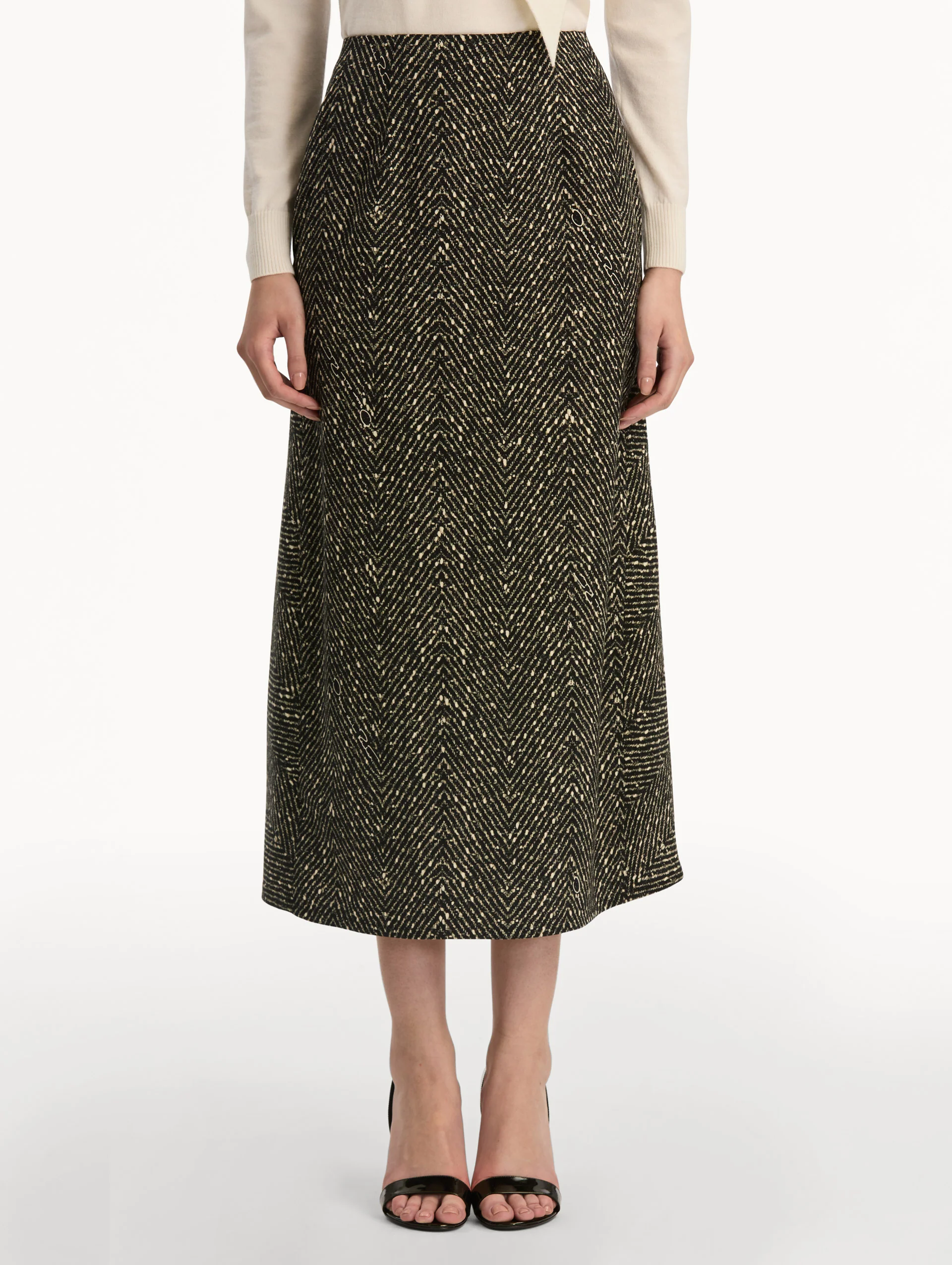 Chevron Wool Skirt - Image 3