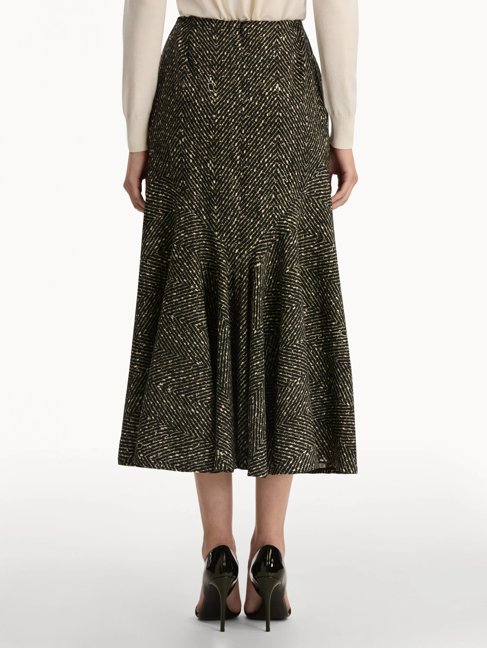 Chevron Wool Skirt - Image 4