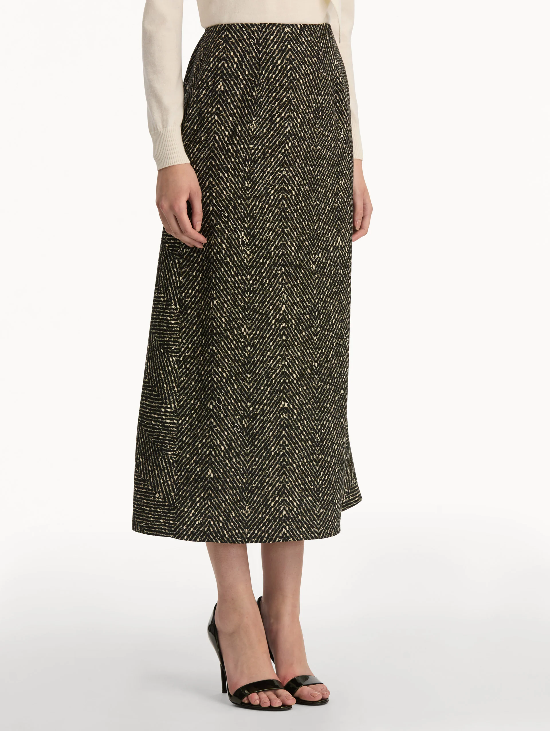 Chevron Wool Skirt - Image 5