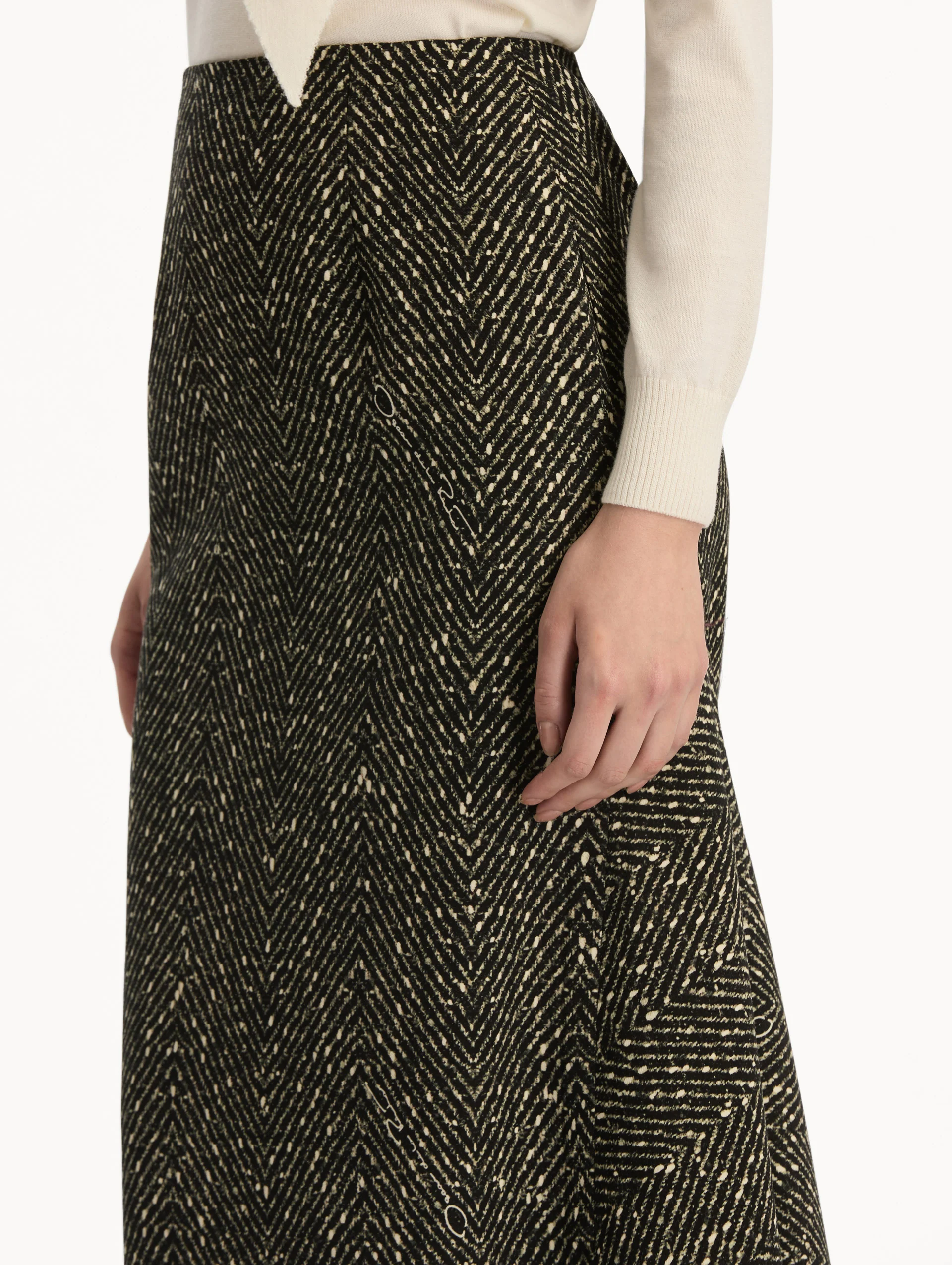 Chevron Wool Skirt - Image 6
