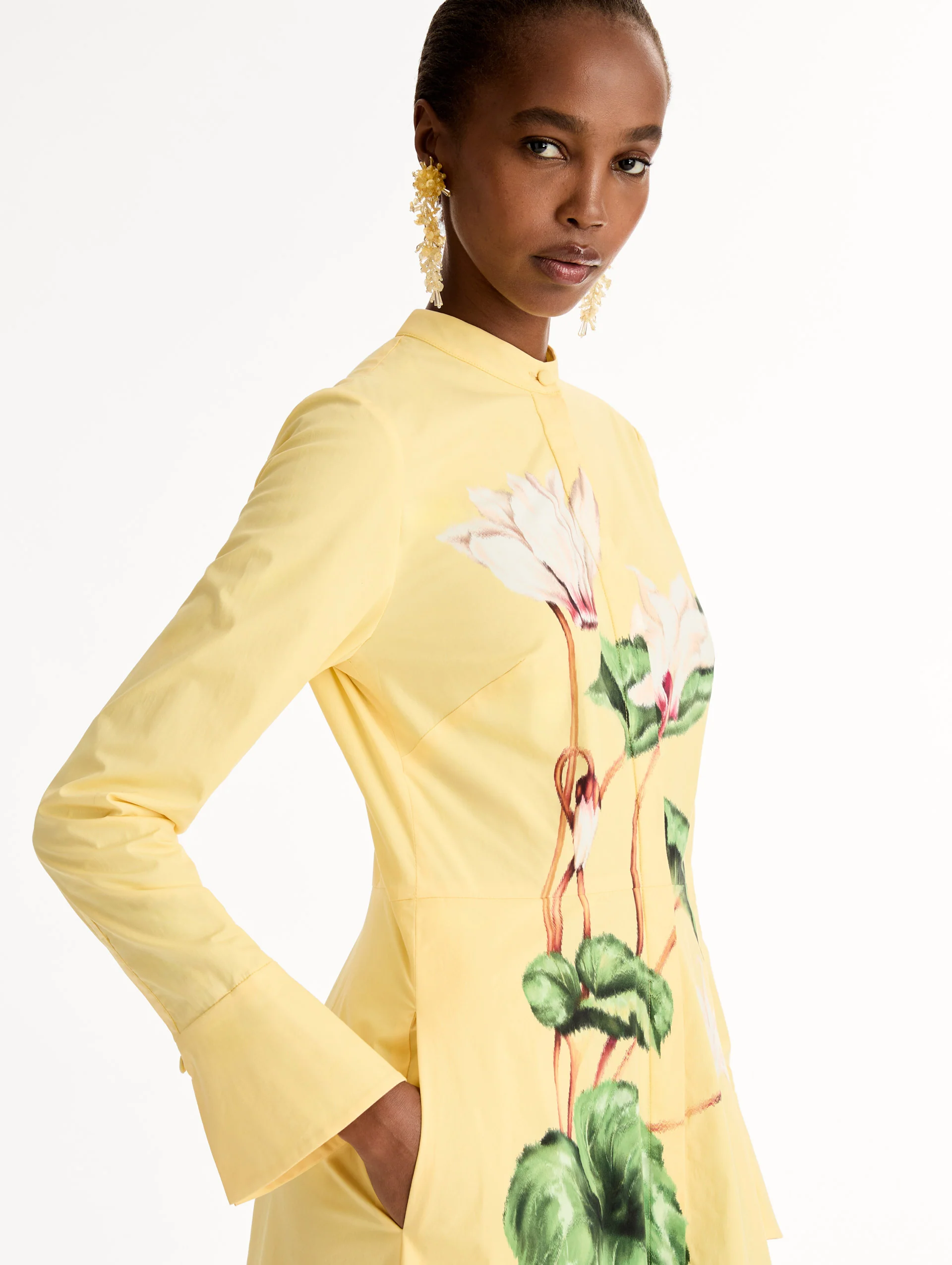 Chiné Cyclamen Cotton Poplin Caftan - Image 5