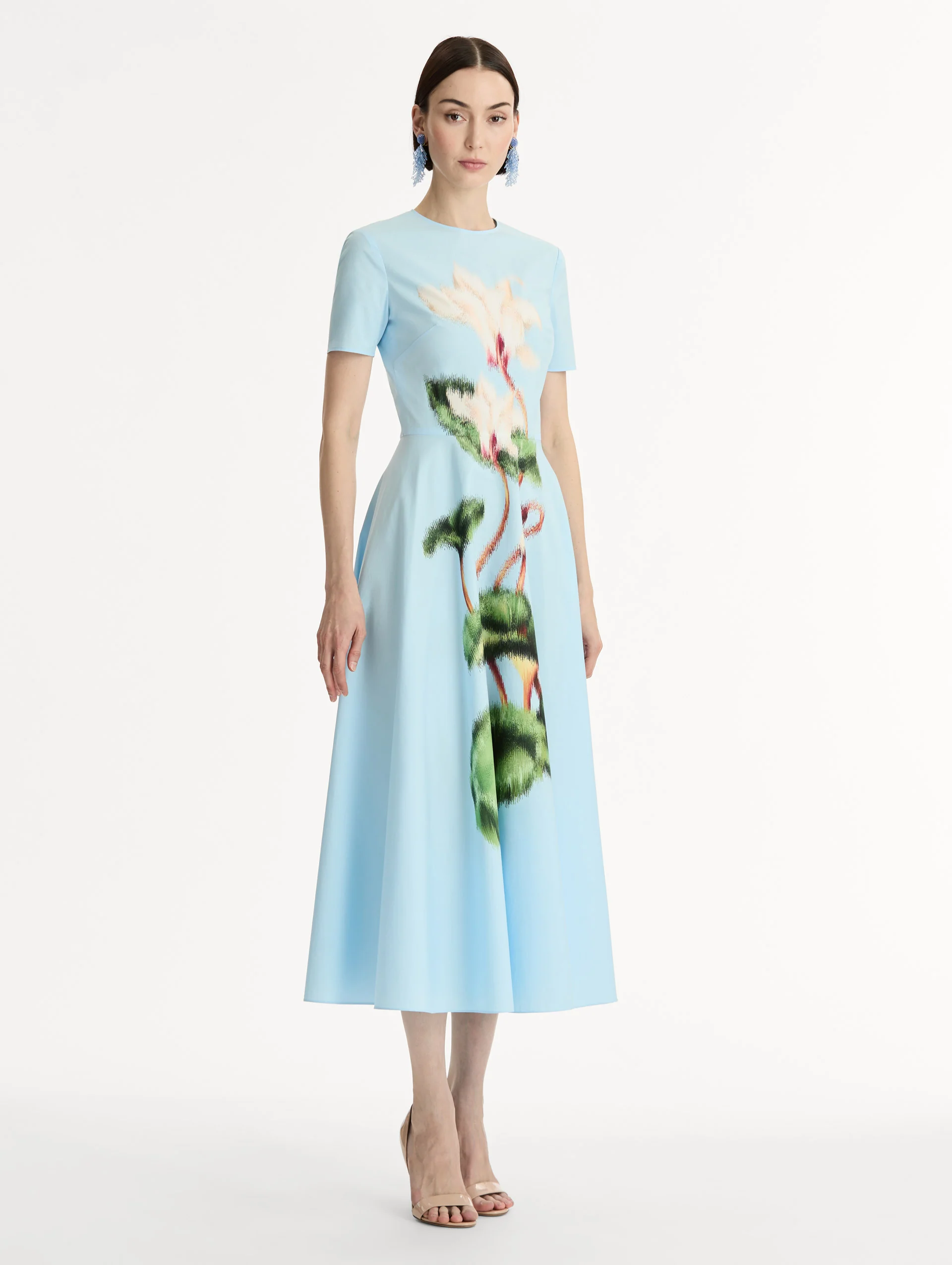 Chiné Cyclamen Cotton Poplin Dress - Image 4