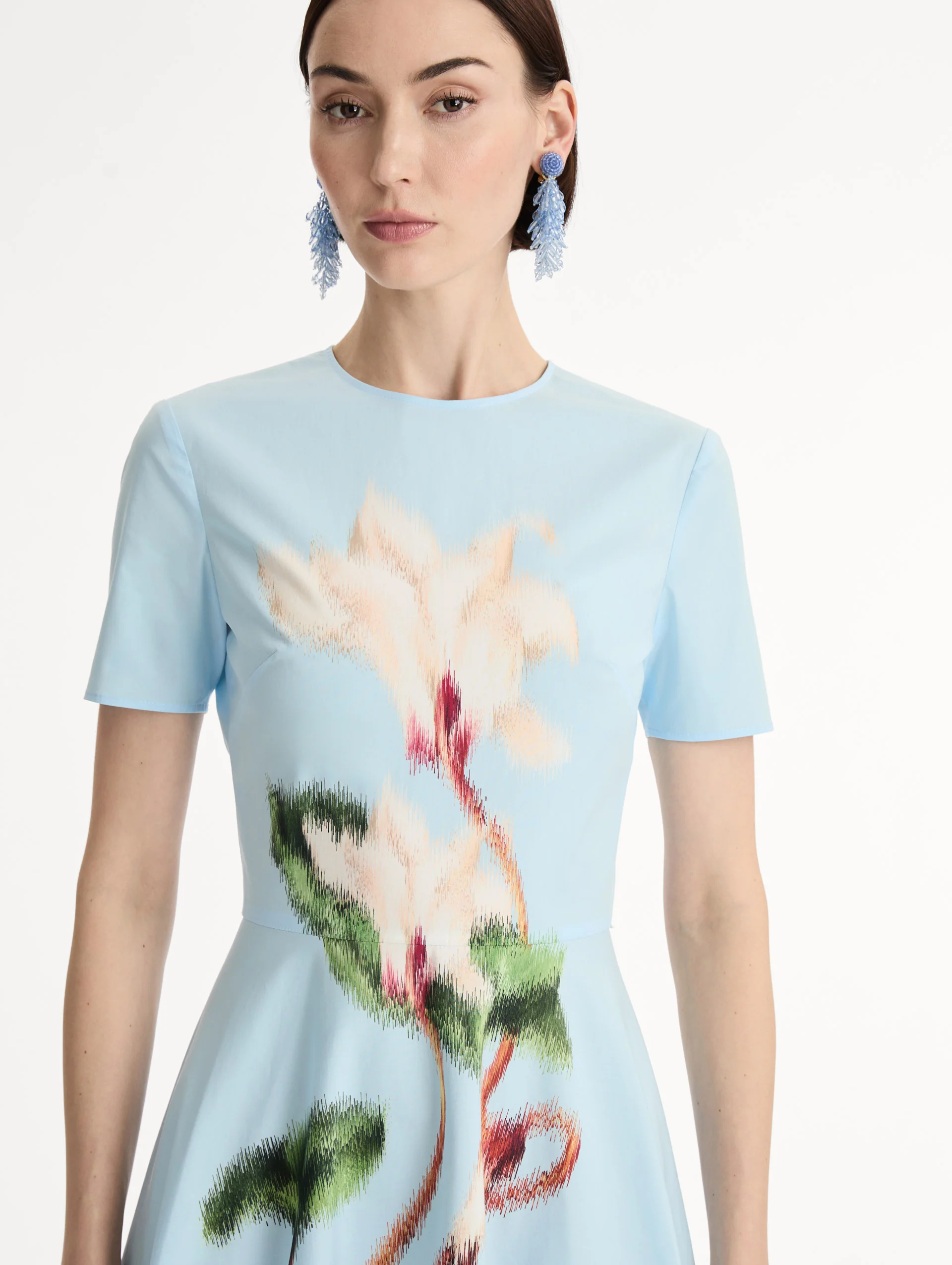 Chiné Cyclamen Cotton Poplin Dress - Image 5