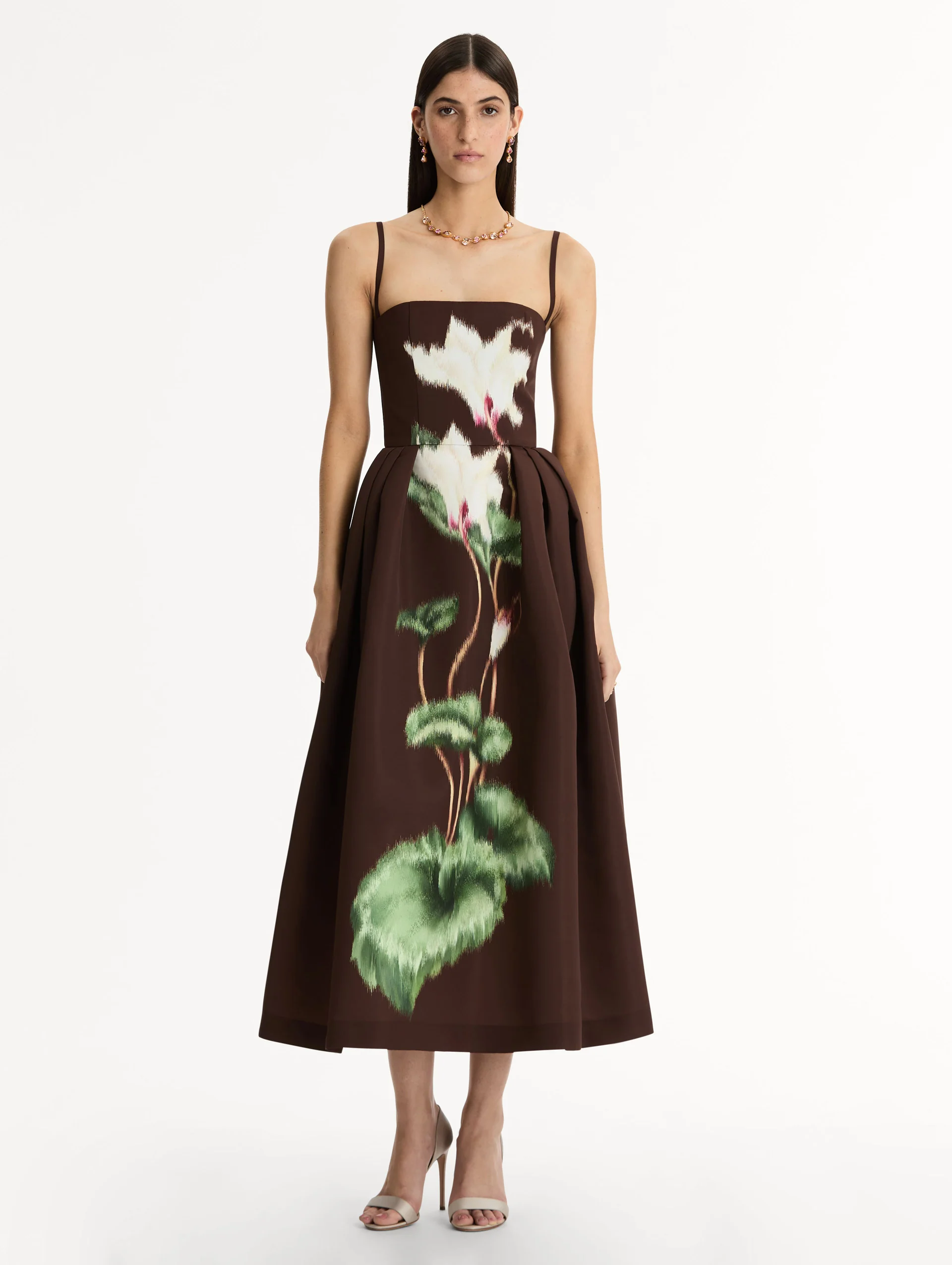 Chiné Cyclamen Faille Cocktail Dress - Image 2