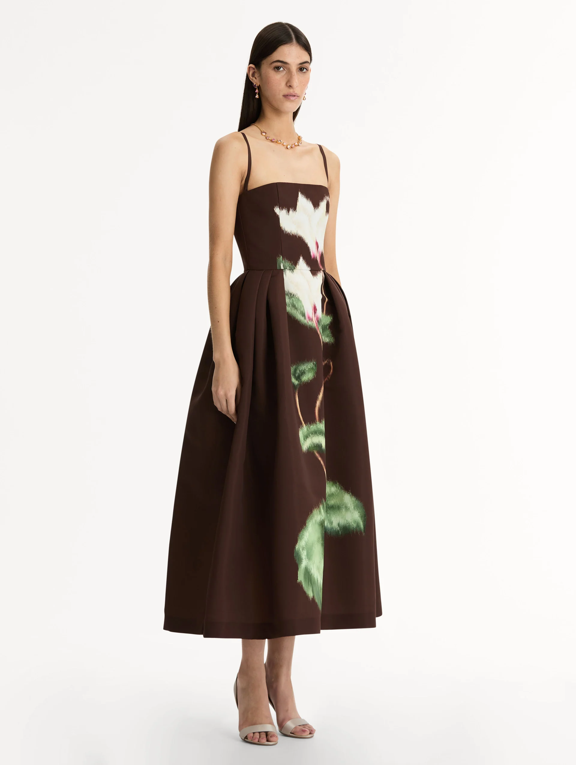 Chiné Cyclamen Faille Cocktail Dress - Image 4
