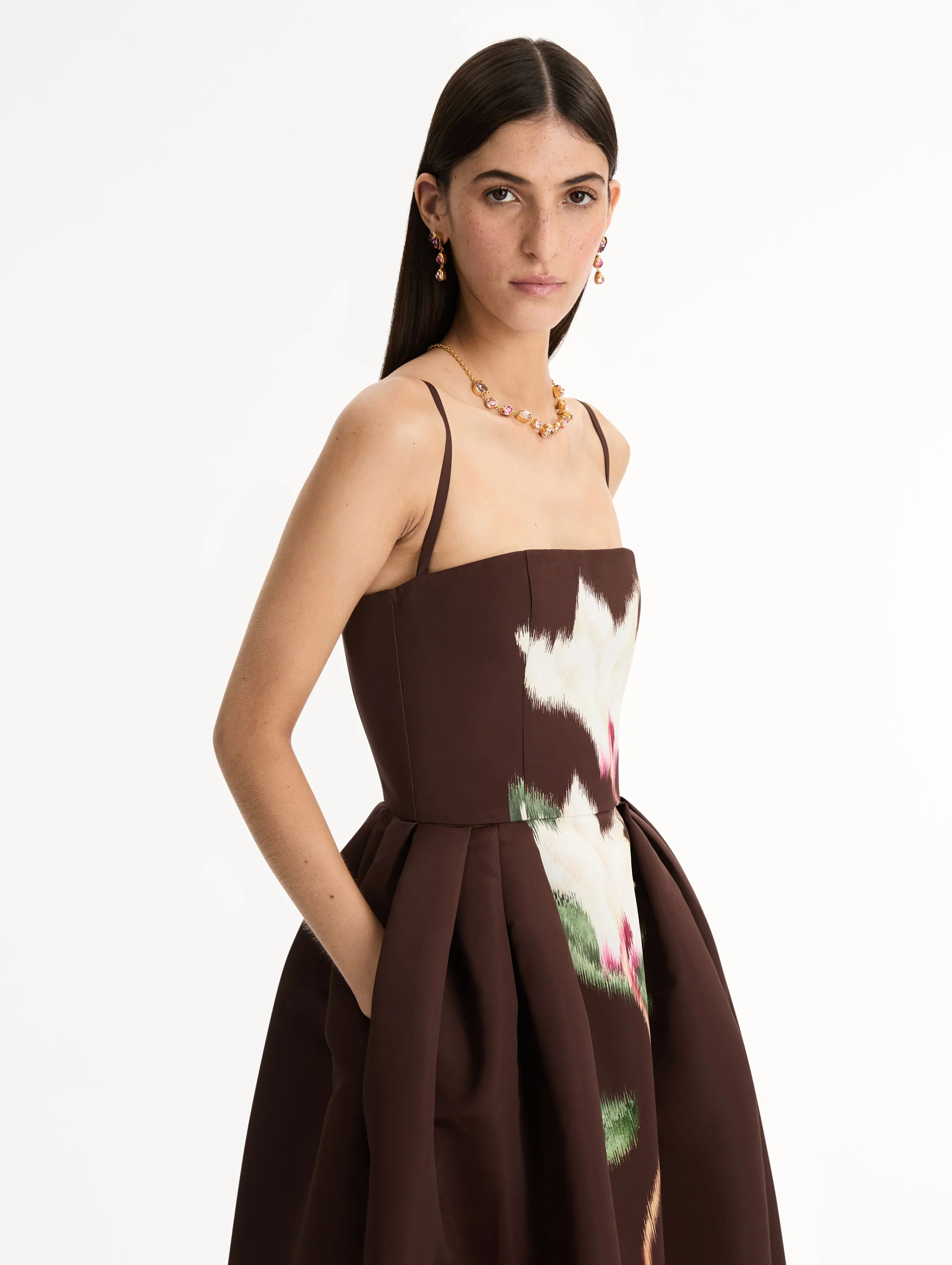 Chiné Cyclamen Faille Cocktail Dress - Image 5
