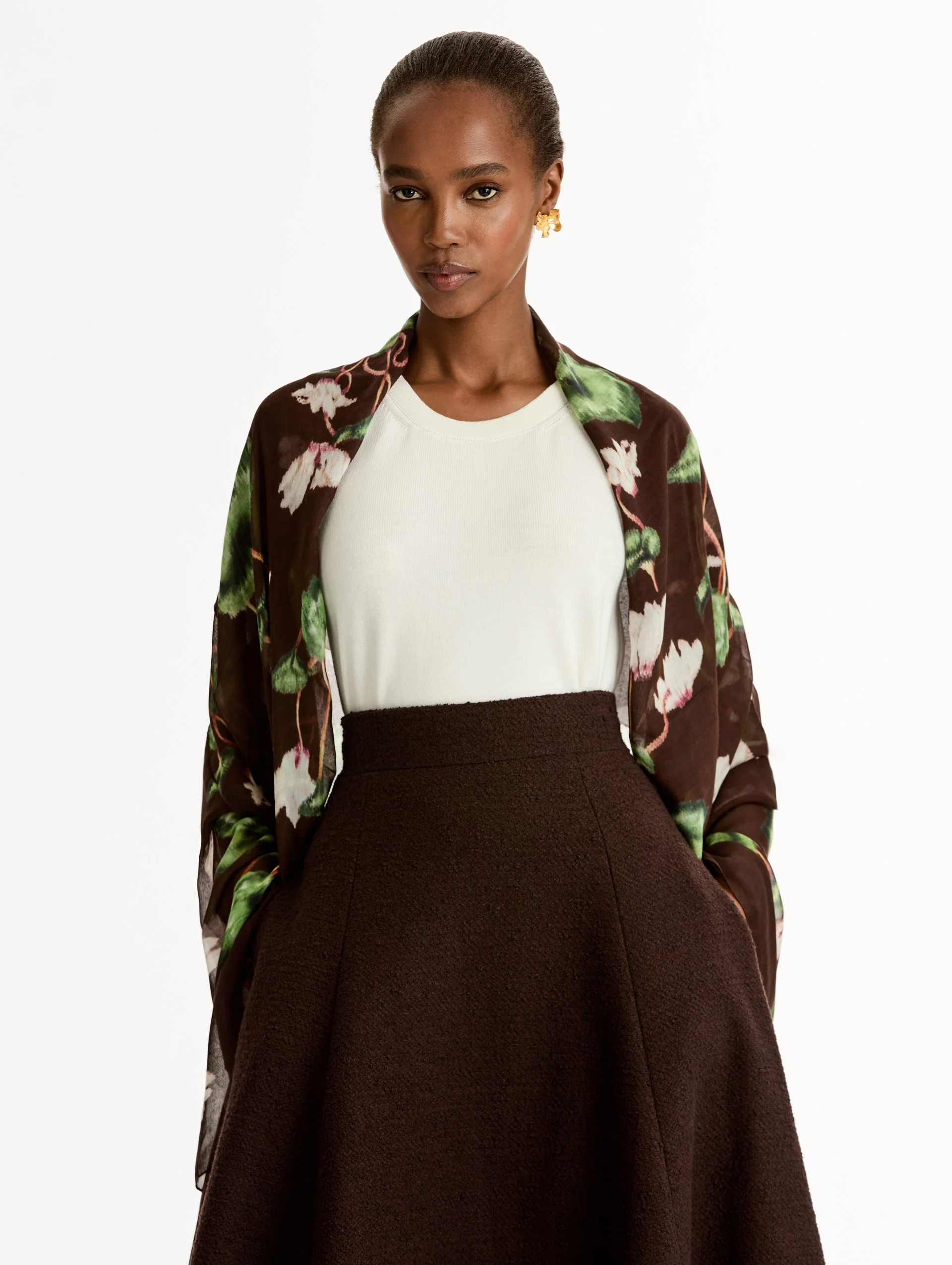 Chiné Cyclamen Modal Cashmere Scarf - Image 4