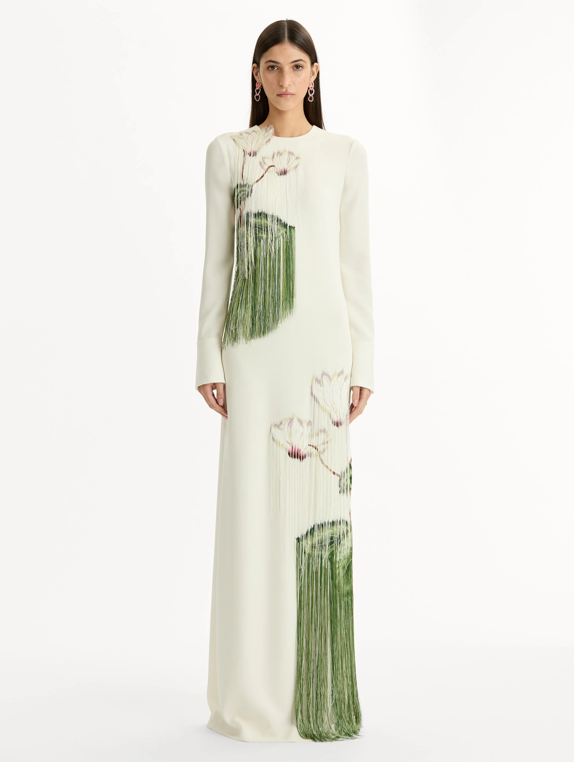 Chiné Cyclamen Threadwork Fringe Caftan - Image 2