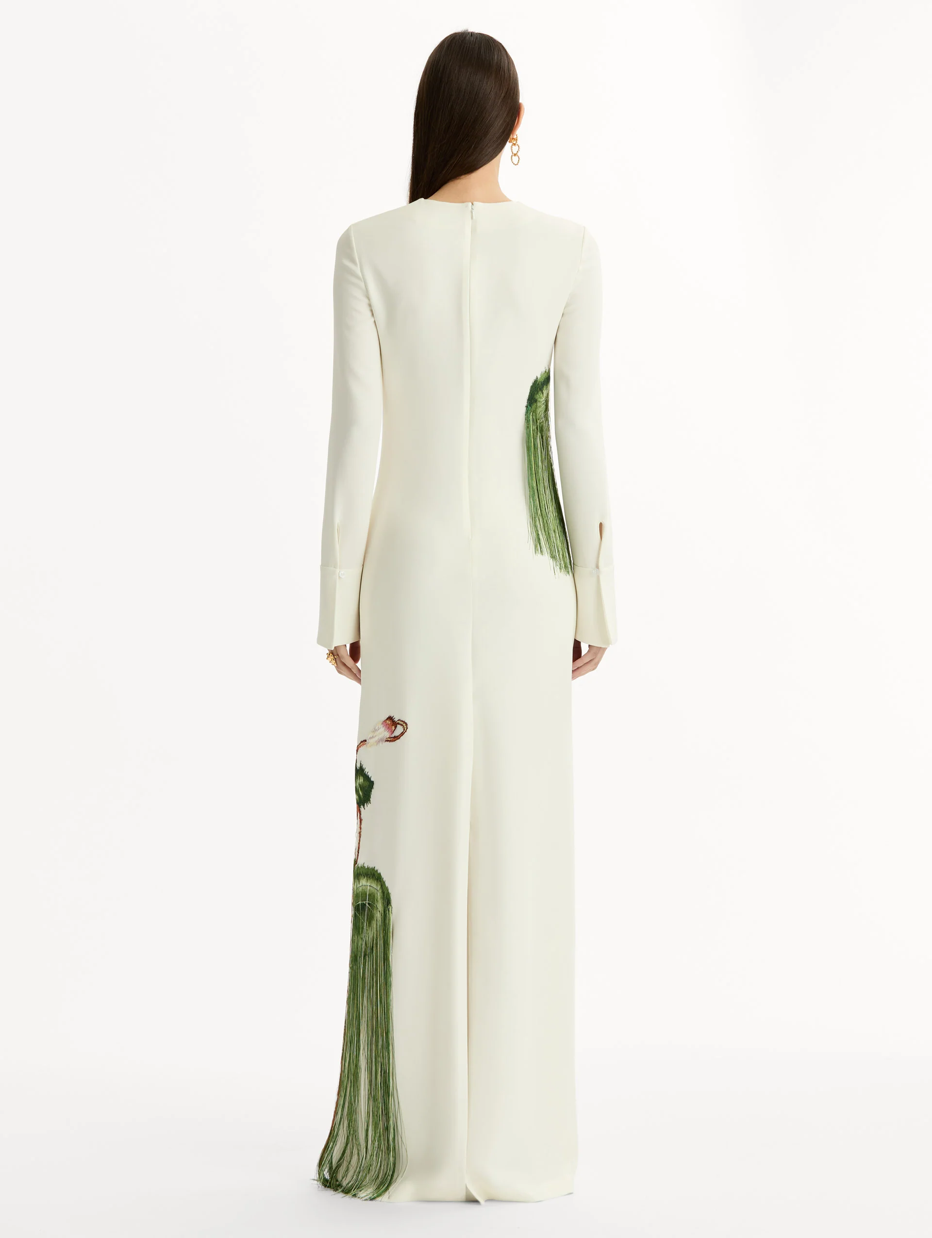 Chiné Cyclamen Threadwork Fringe Caftan - Image 3