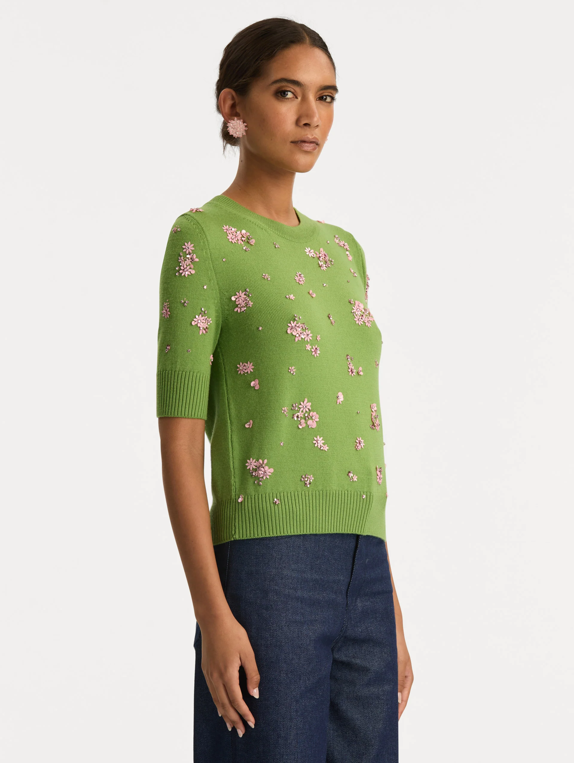 Crystal Cluster Embroidered Pullover - Image 4