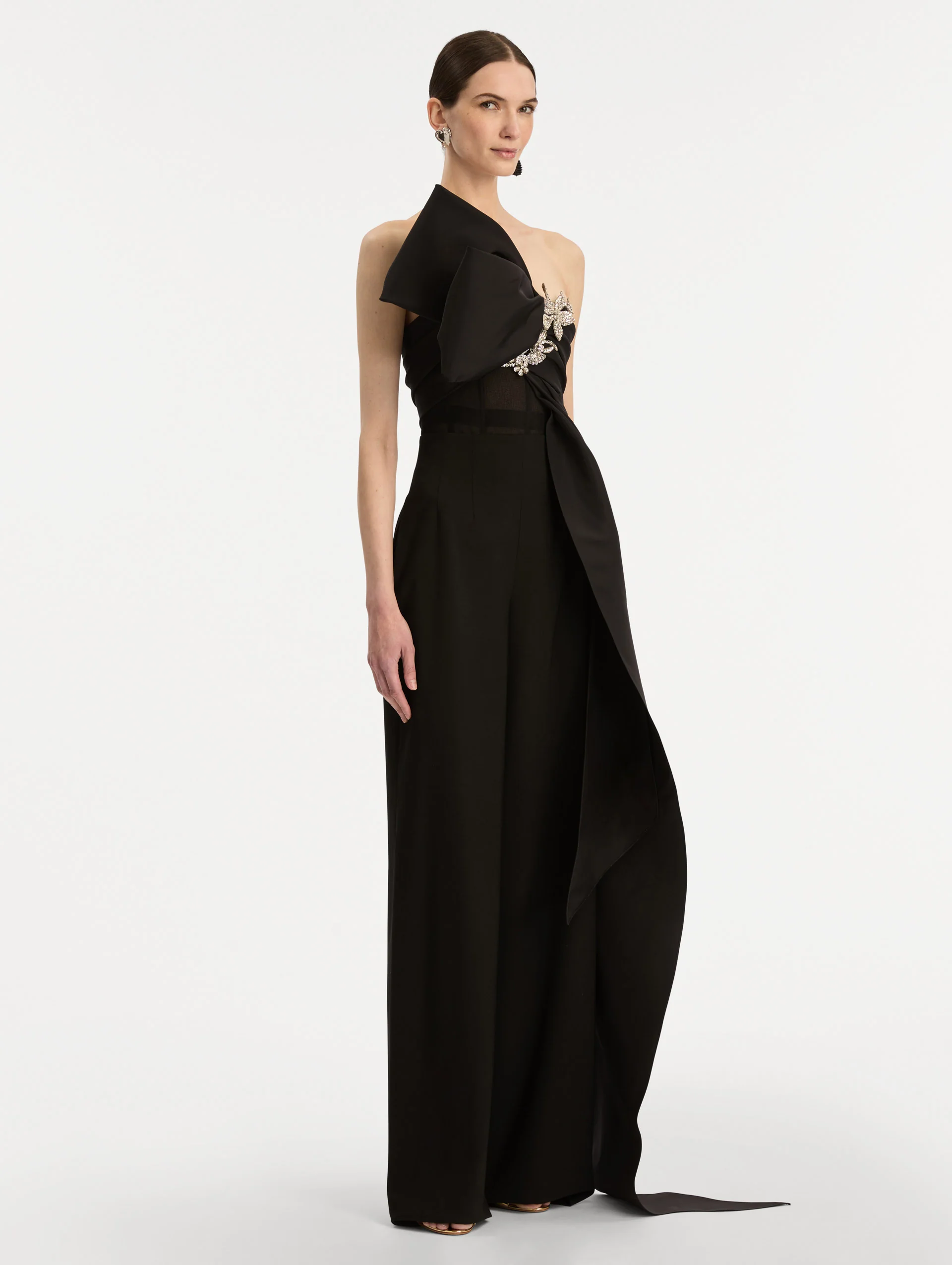 Crystal Embroidered Bow-Detailed Blouse - Image 4