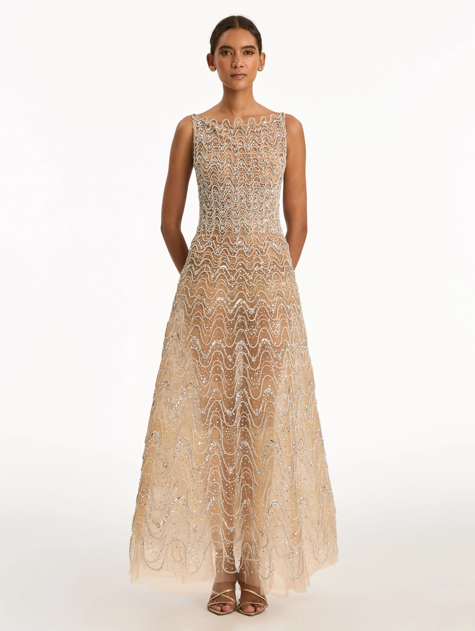 Crystal Wave Embroidered Dress - Image 2