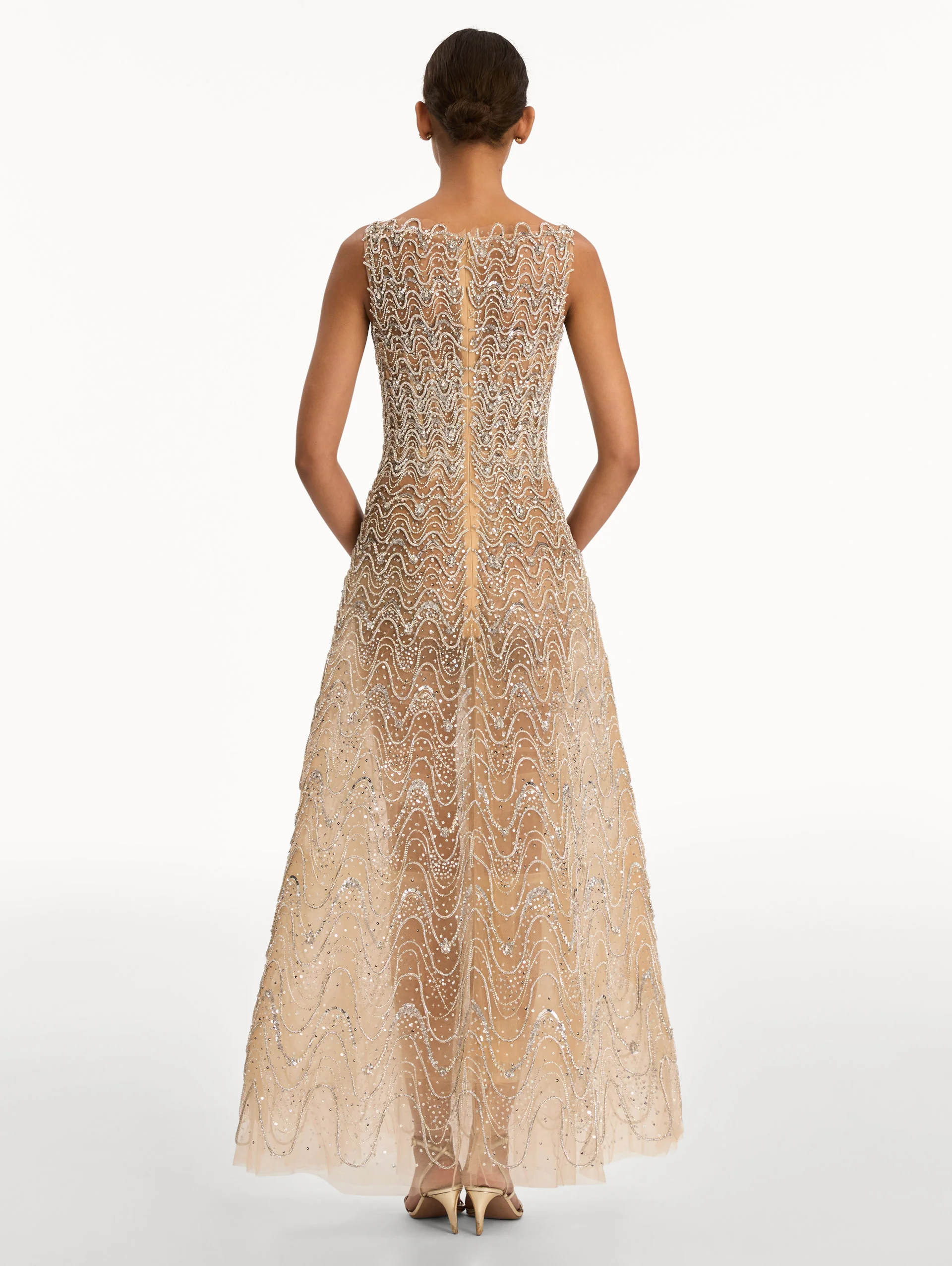 Crystal Wave Embroidered Dress - Image 3