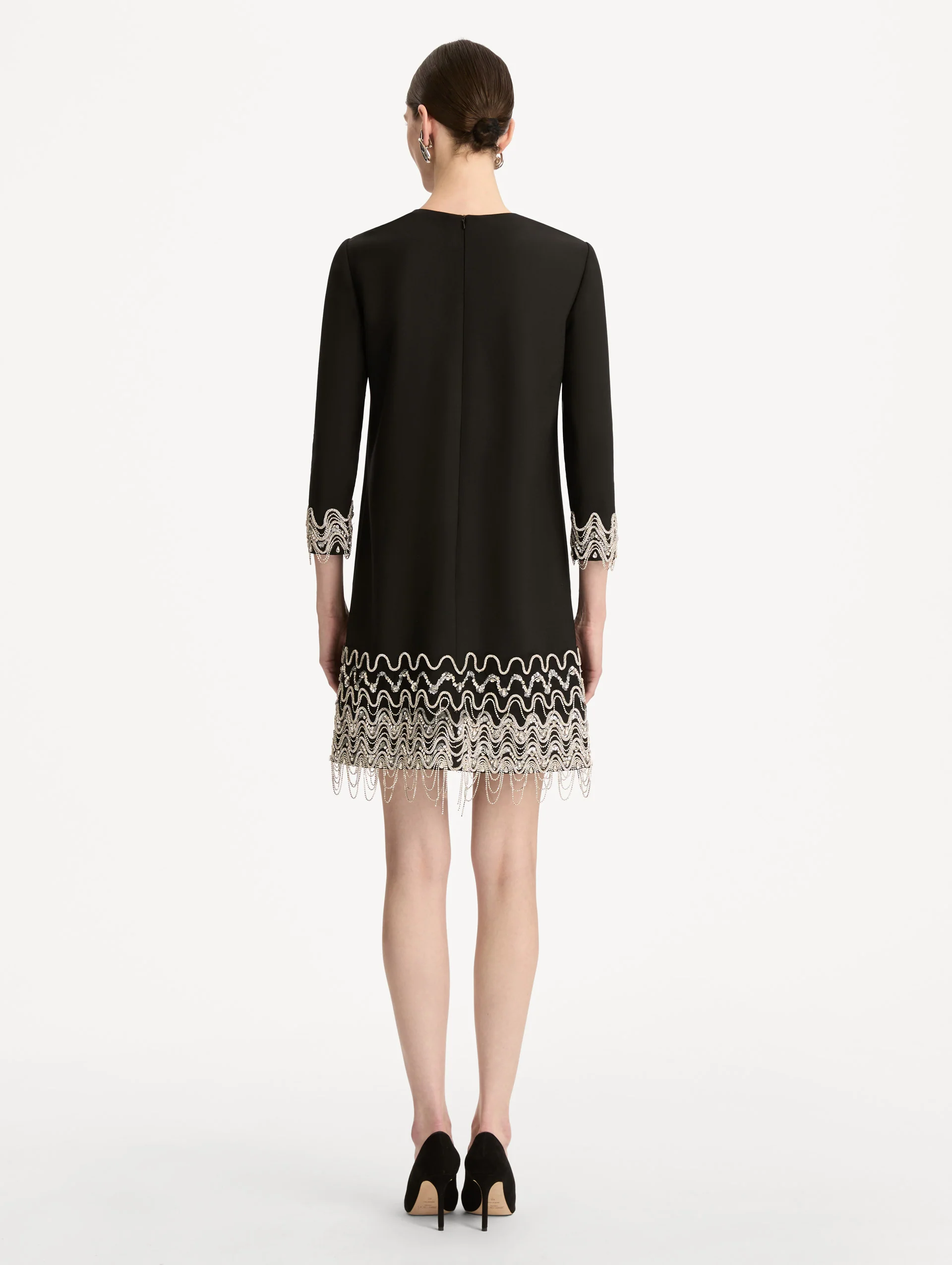 Crystal Wave Embroidered Shift Dress - Image 3