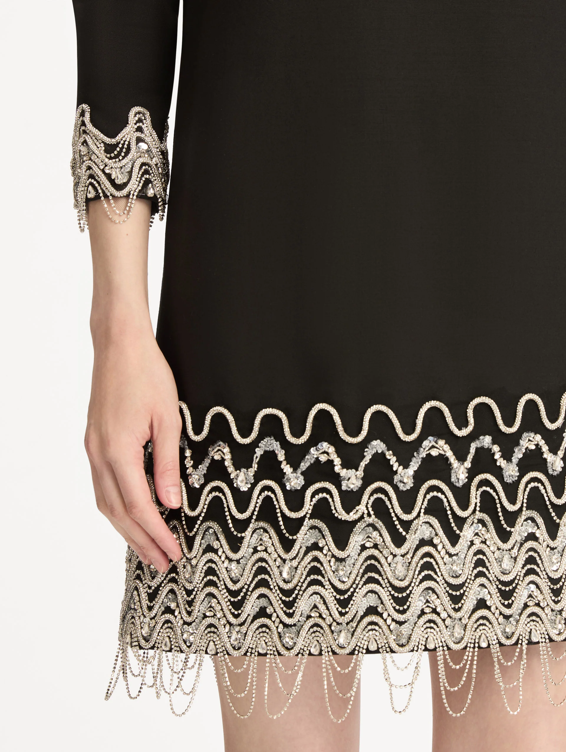 Crystal Wave Embroidered Shift Dress - Image 5