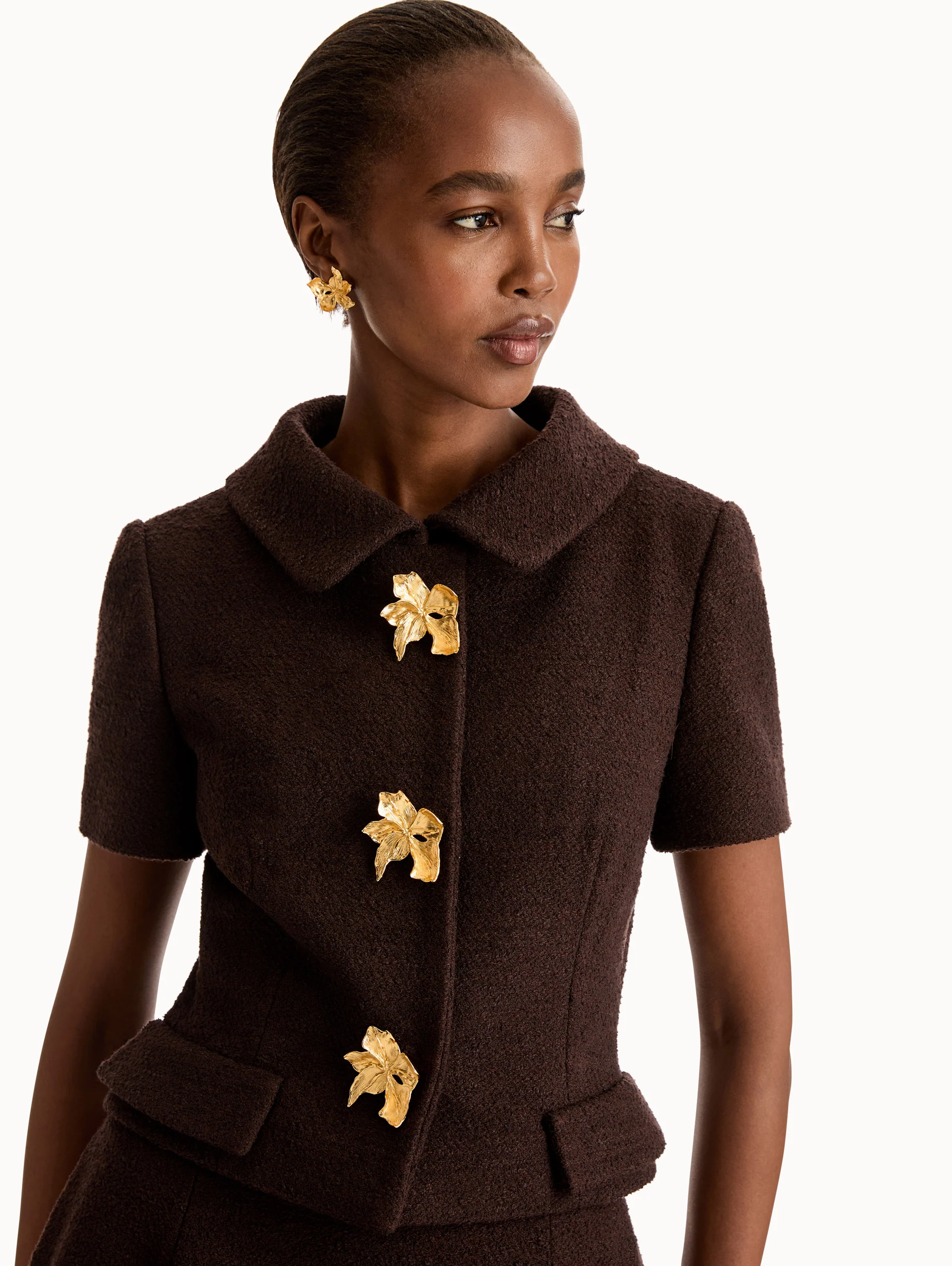 Cyclamen Button Tweed Jacket - Image 6