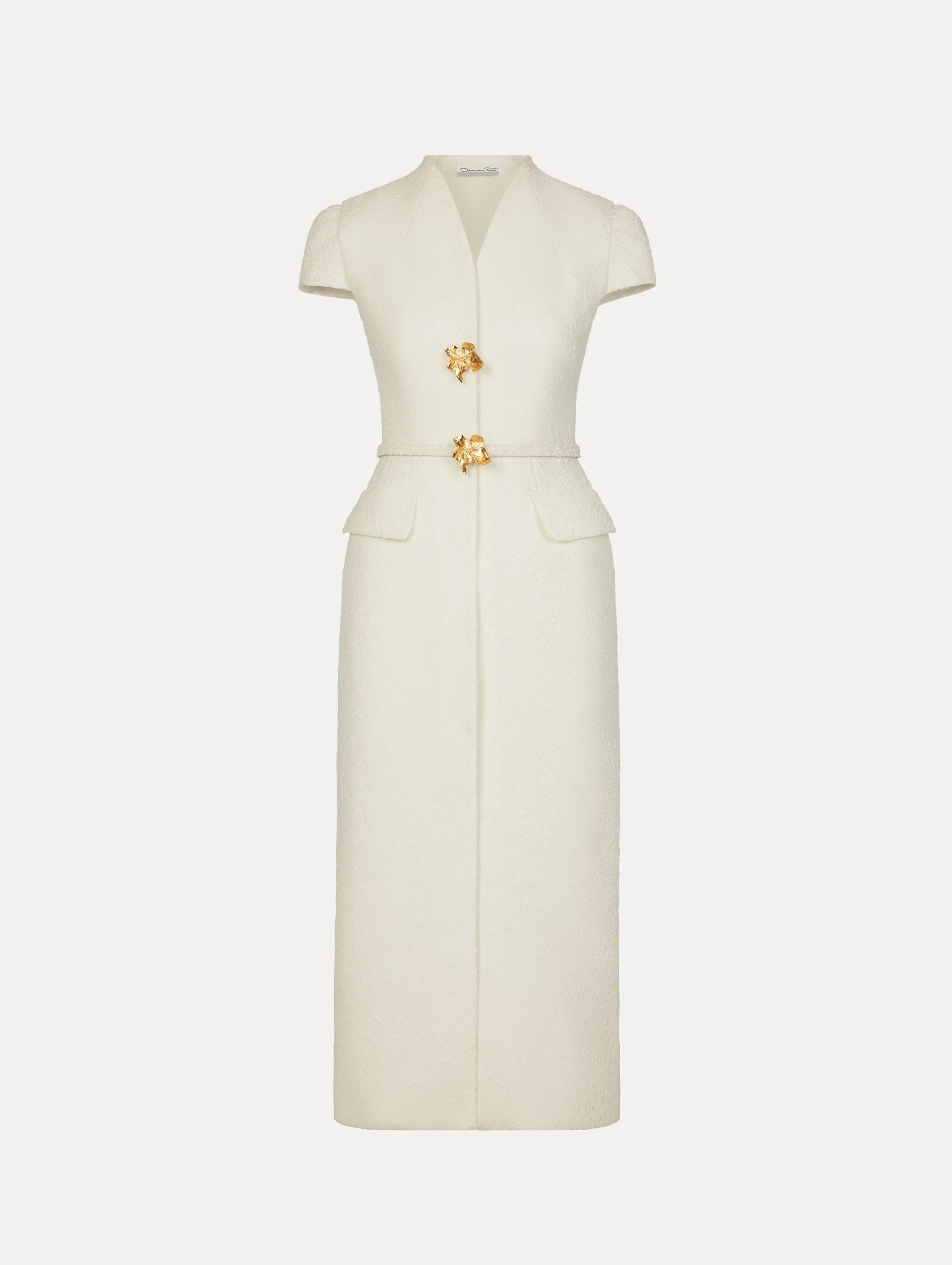 Cyclamen-Detailed Wool Tweed Dress