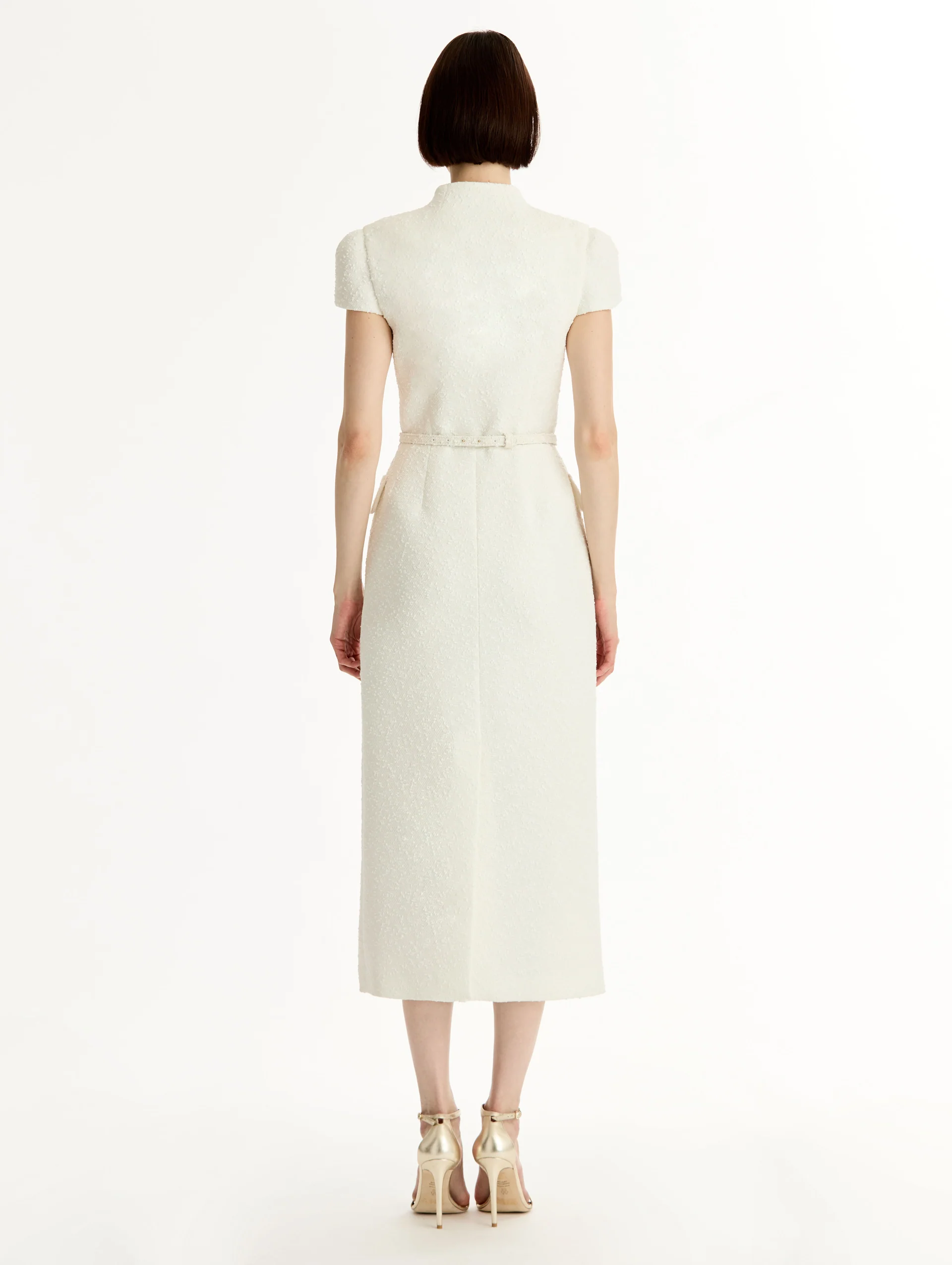 Cyclamen-Detailed Wool Tweed Dress - Image 4