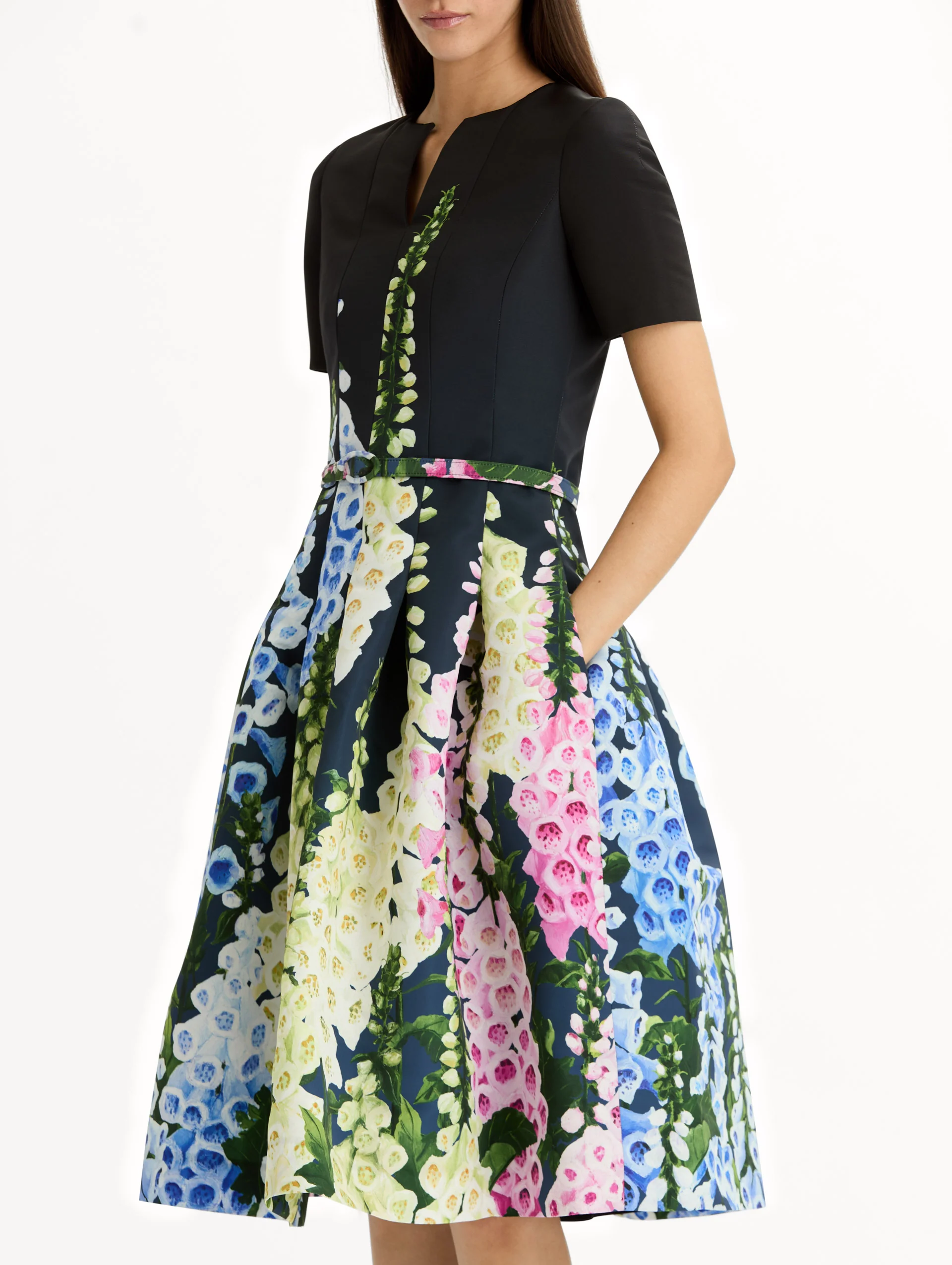 Degradé Foxglove Split-Neck Dress - Image 5