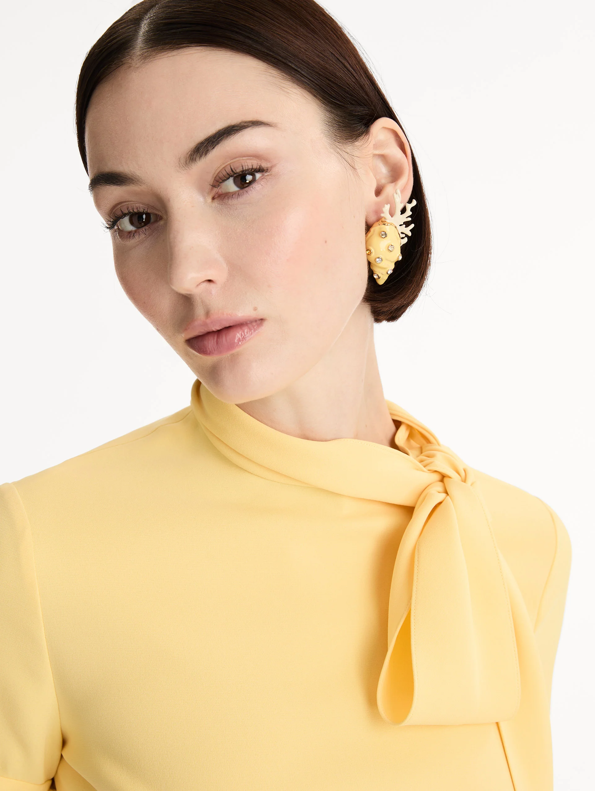 Enamel Seashell and Coral Earrings - Image 2