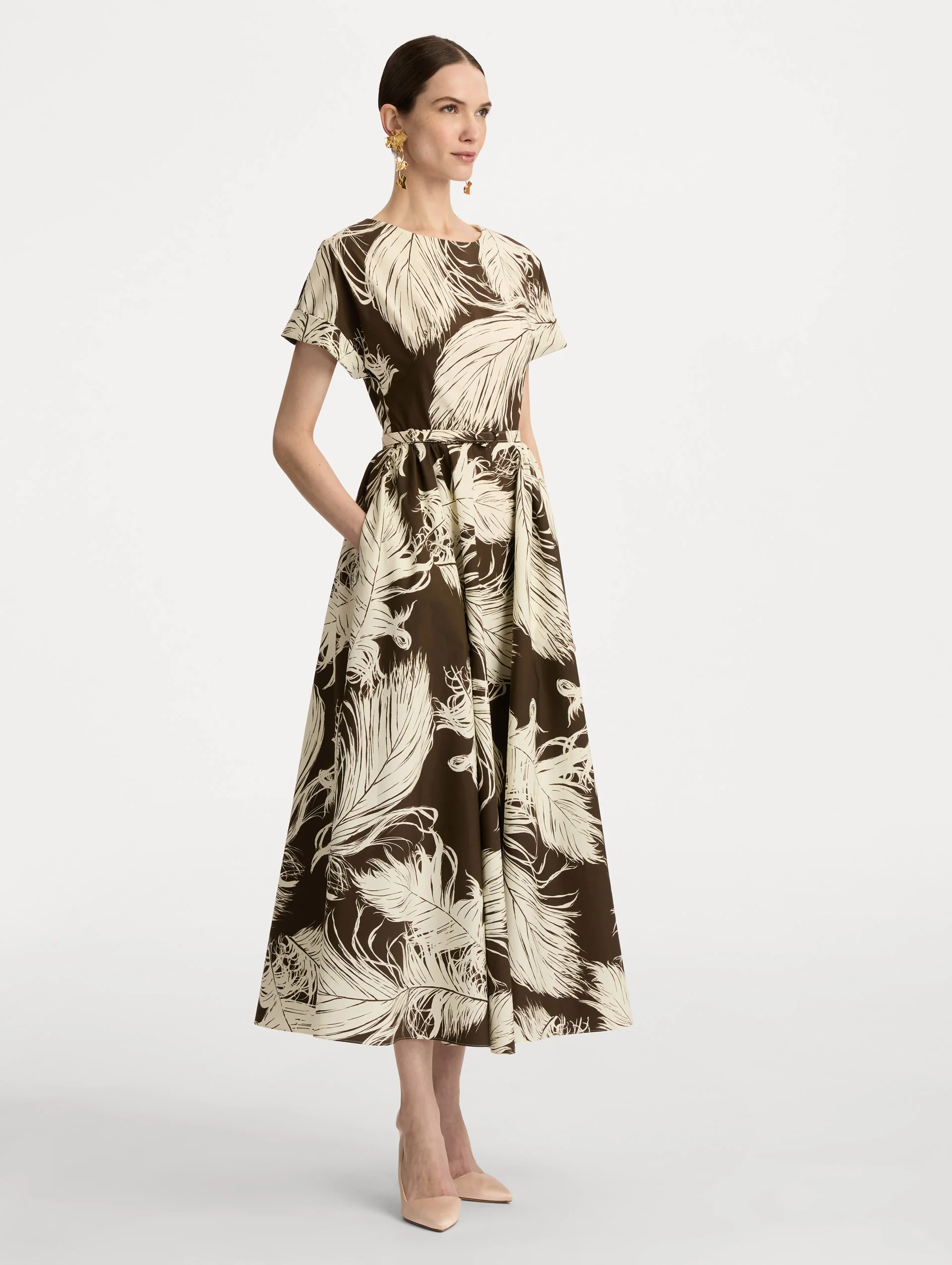 Feather Cotton Poplin Dress - Image 4