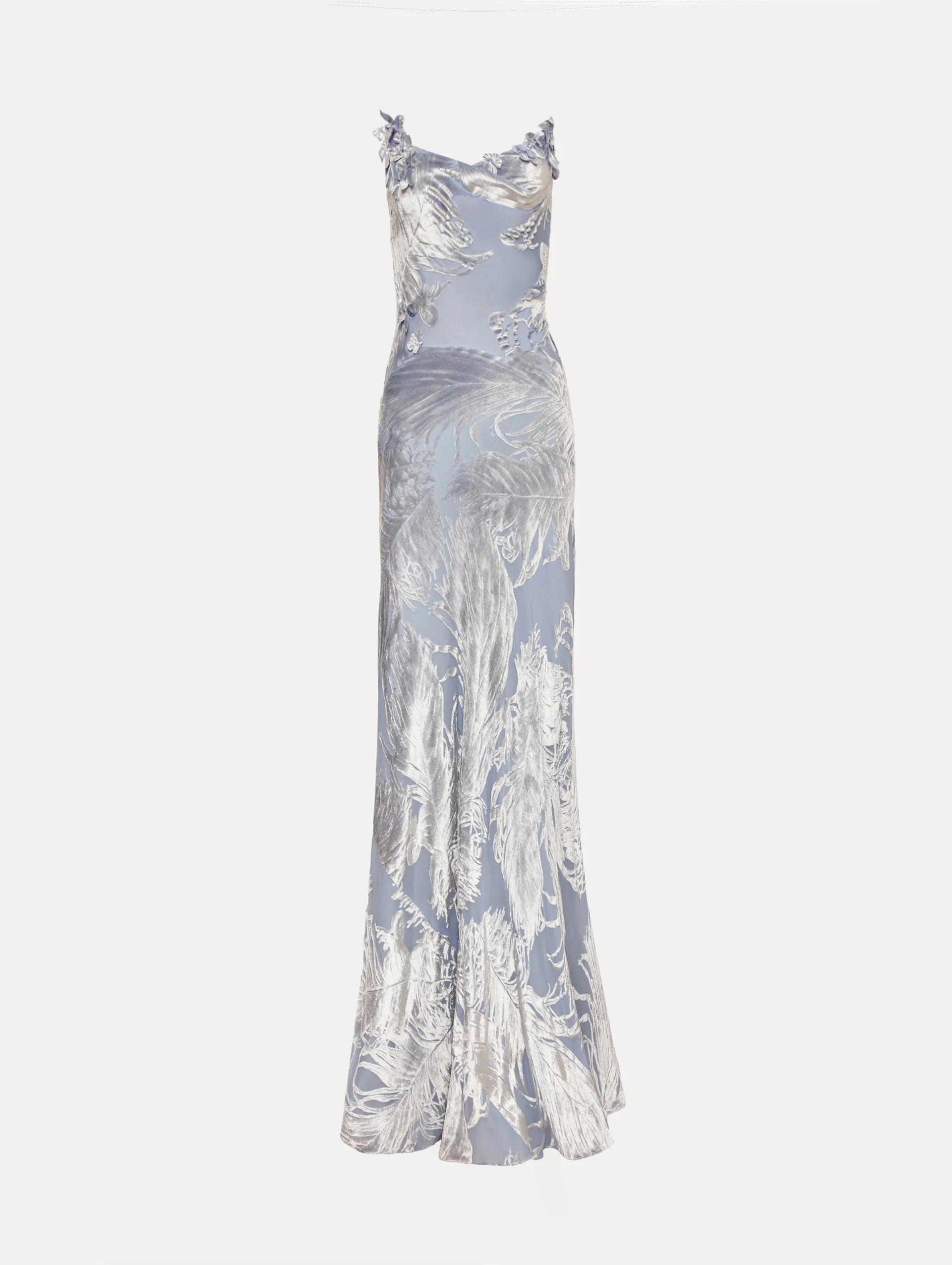 Feather Velvet Devoré Gown