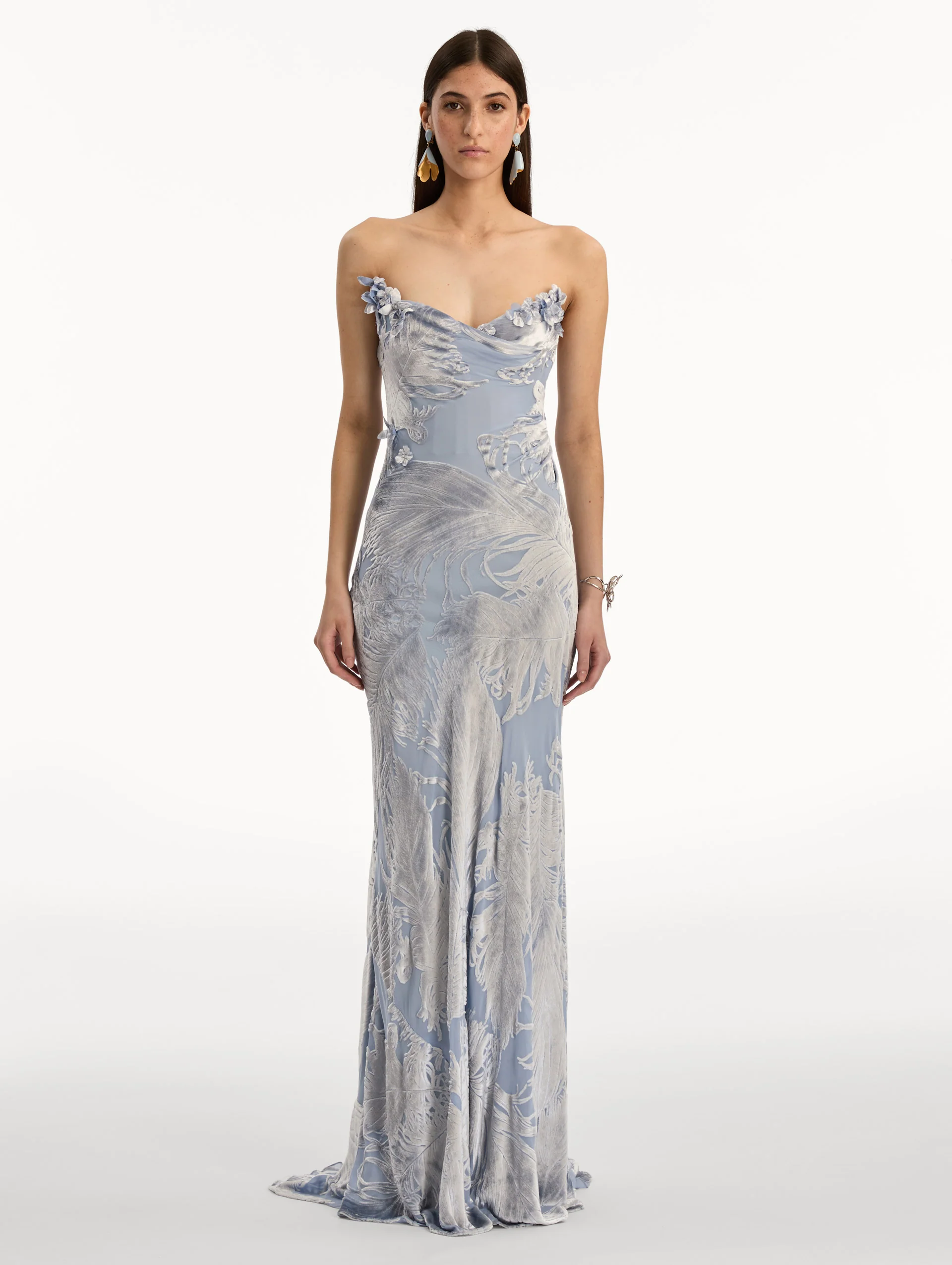 Feather Velvet Devoré Gown - Image 2