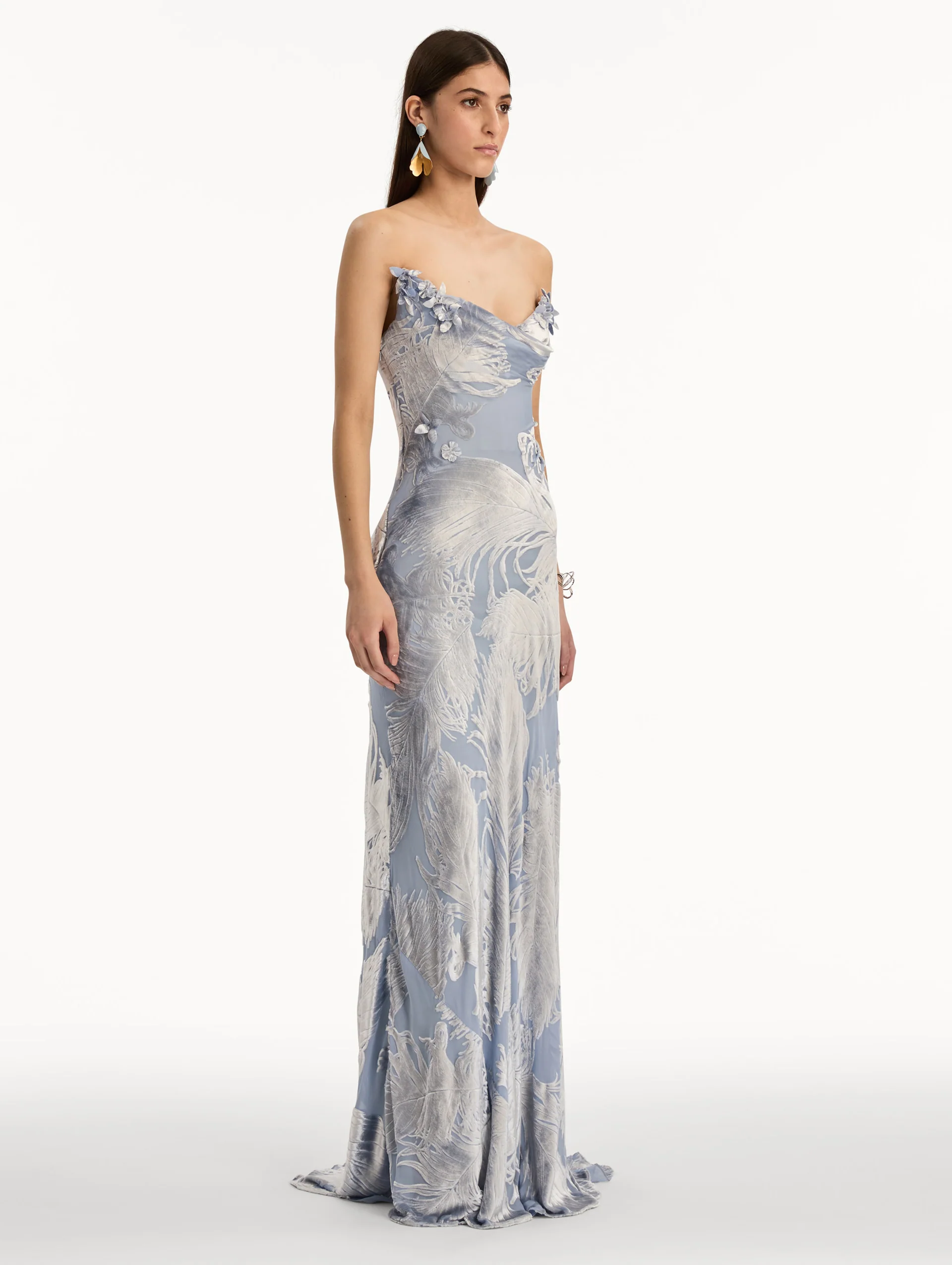 Feather Velvet Devoré Gown - Image 4