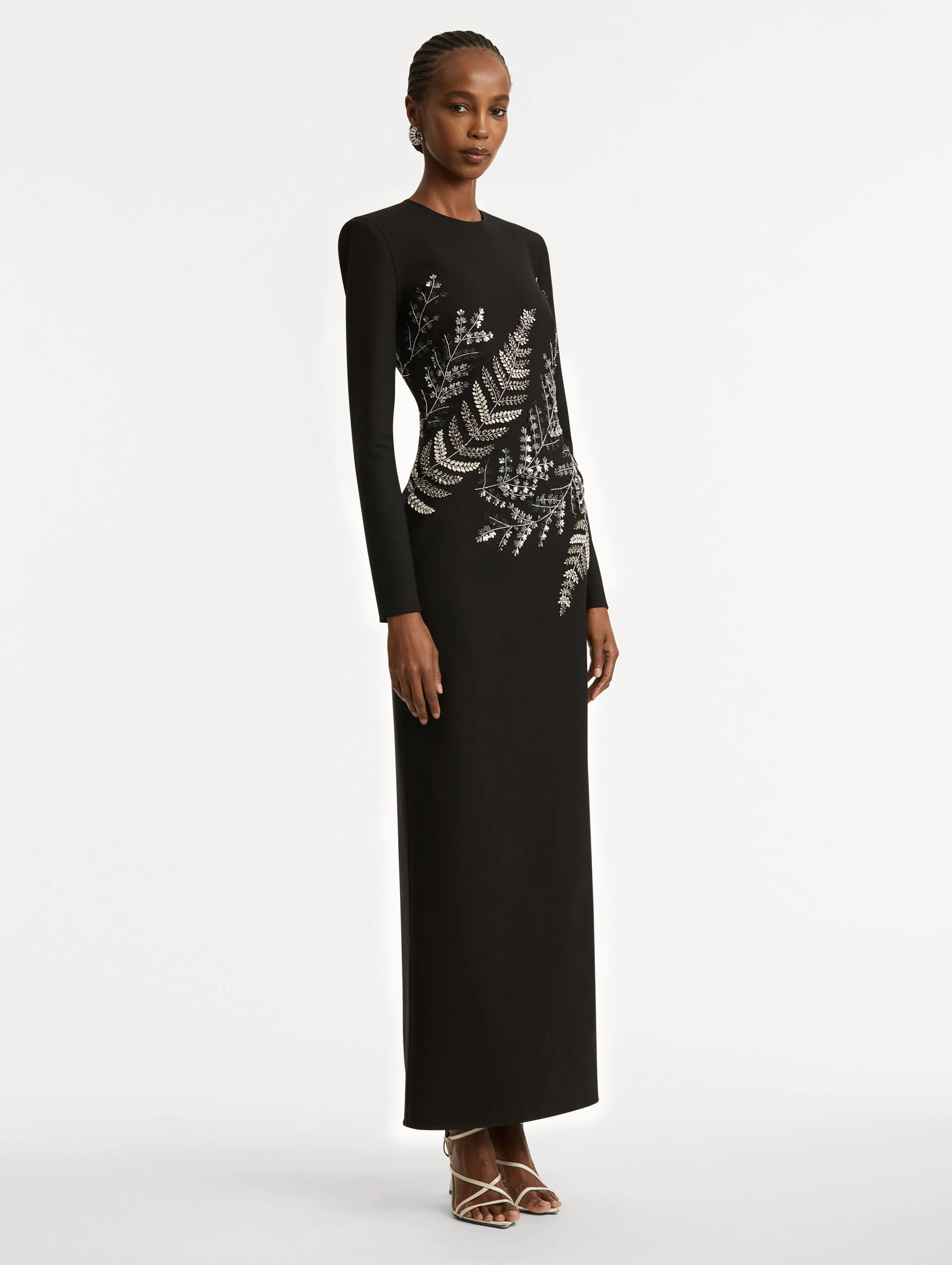 Fern Embroidered Long Sleeve Gown - Image 4