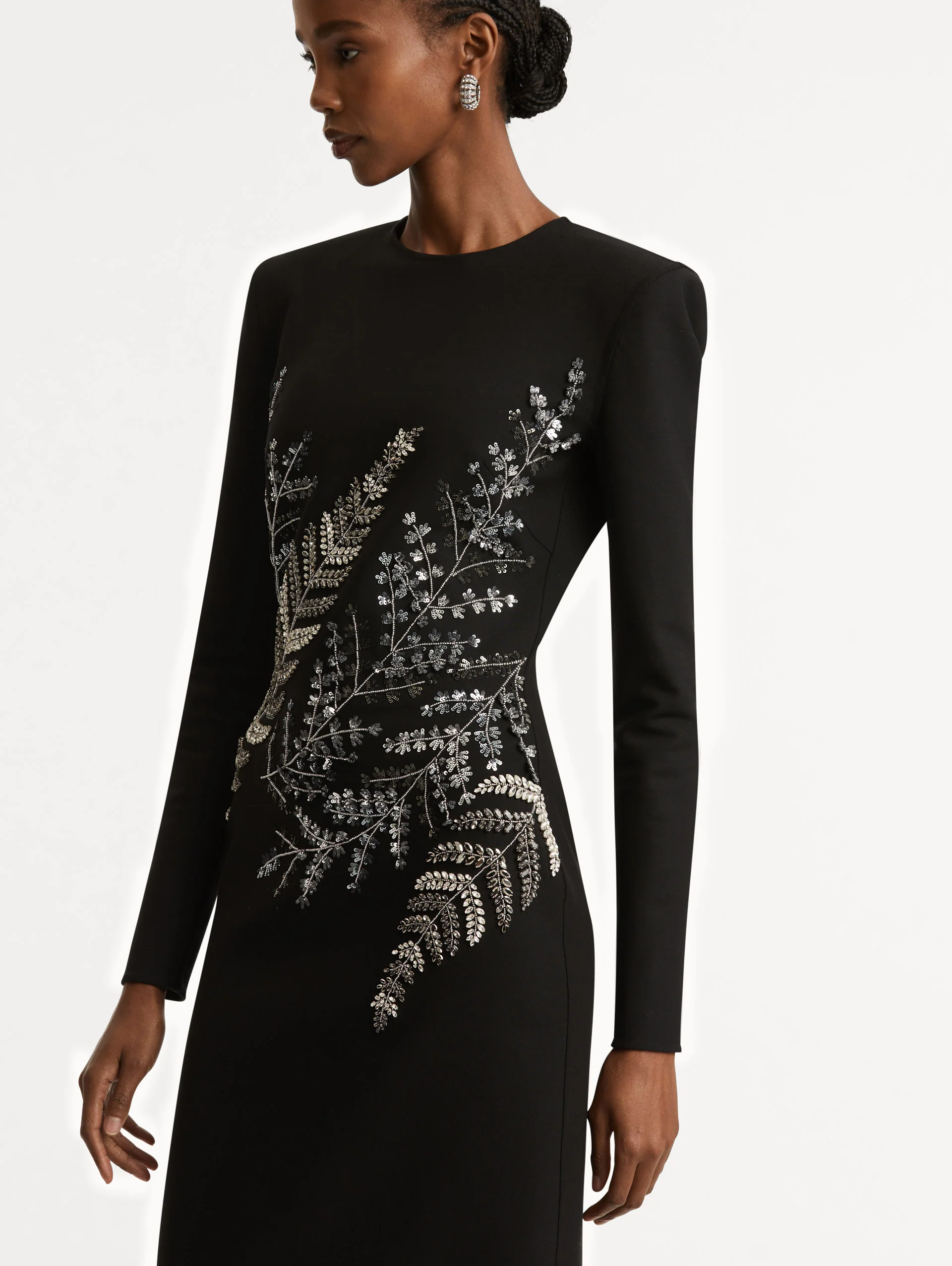 Fern Embroidered Long Sleeve Gown - Image 5