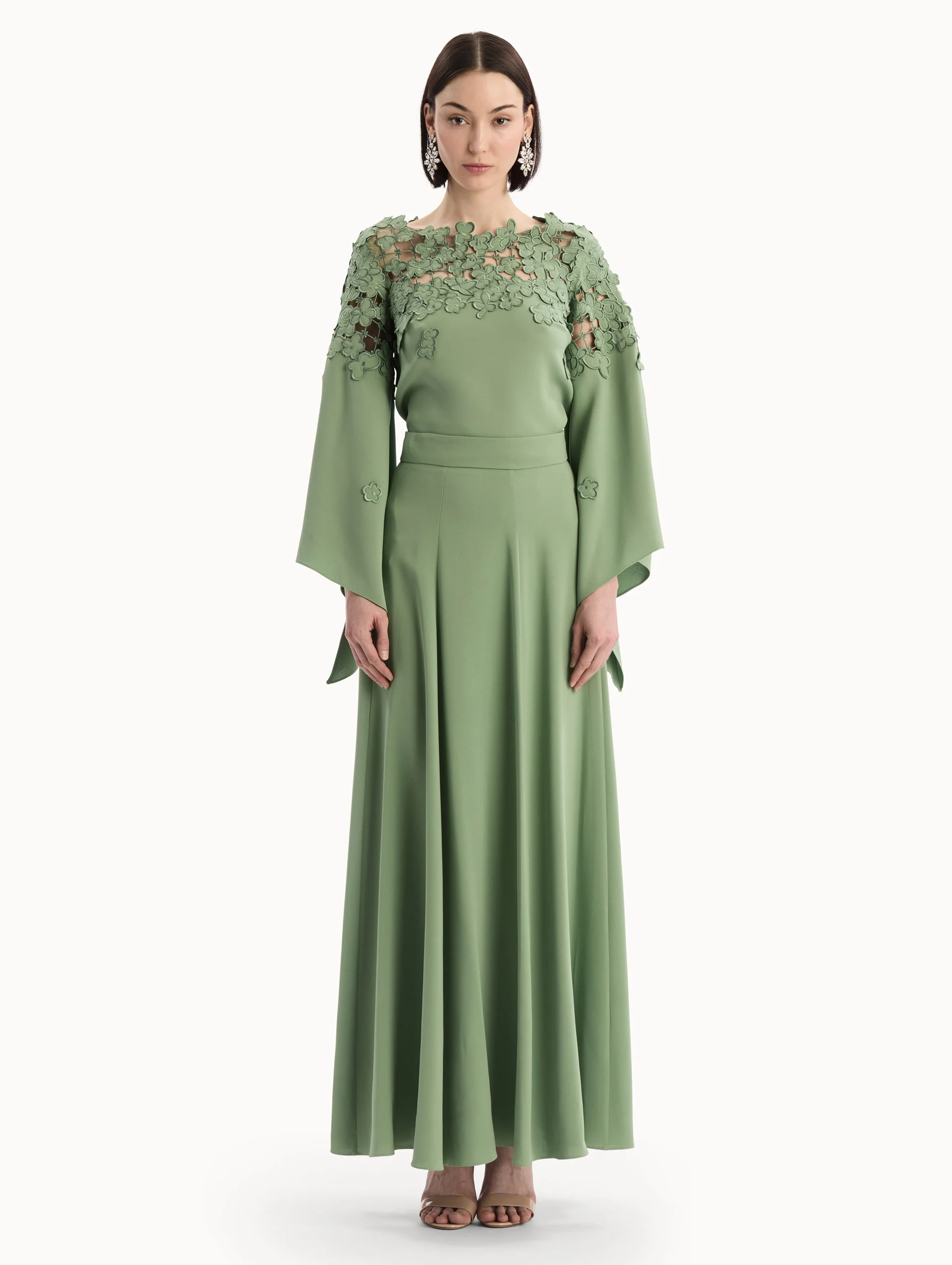 Floral Appliqué Lattice Blouse - Image 2