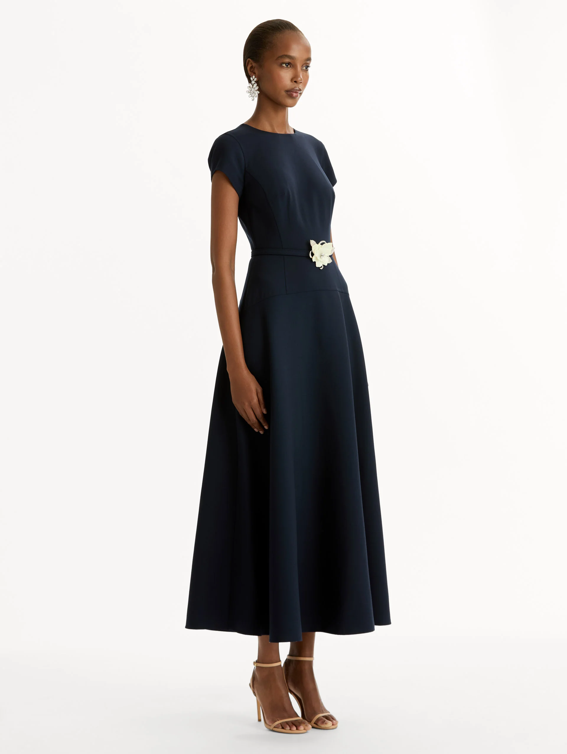 Floral Belt Short Sleeve Dress - Image 4